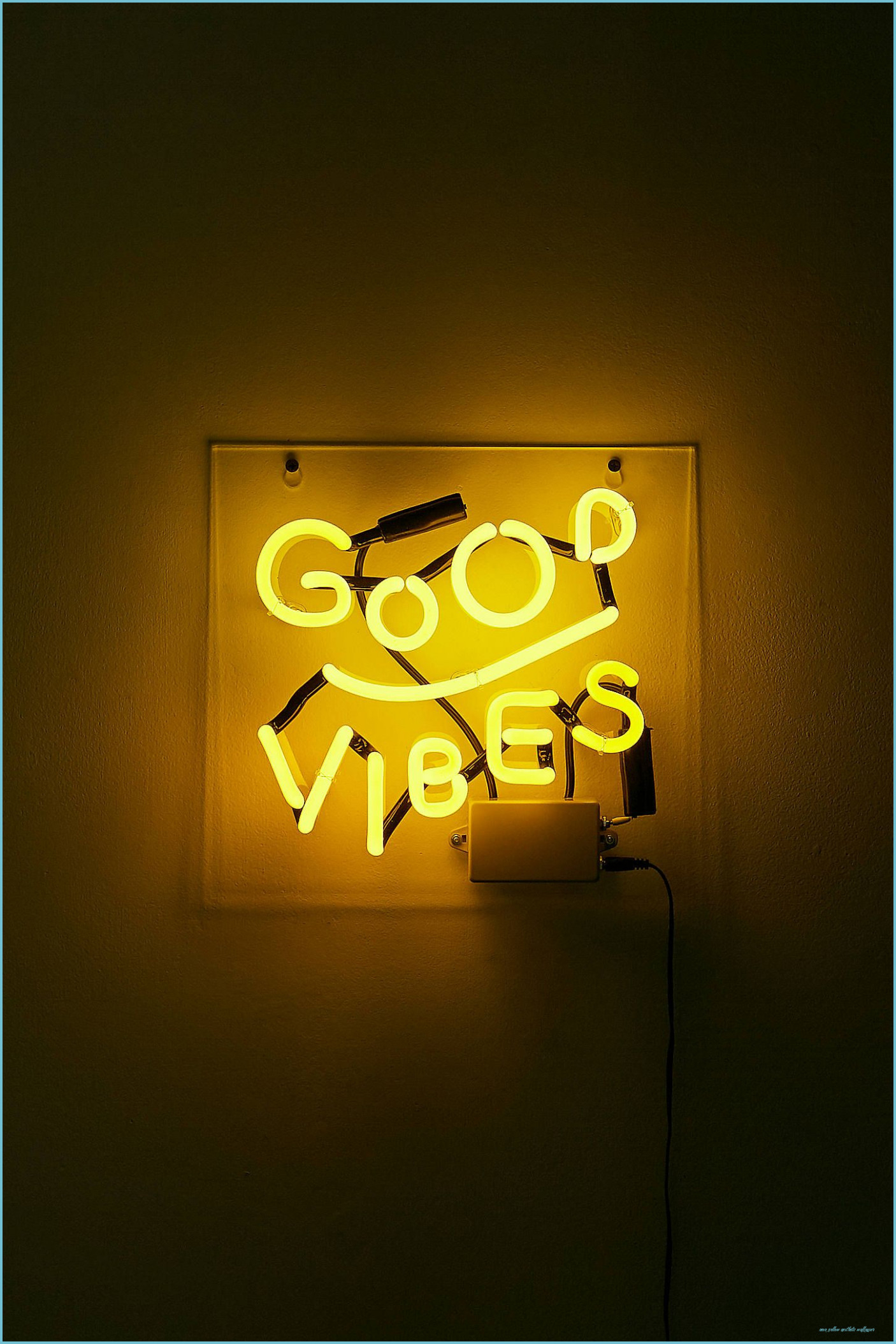 1410x2110 Good Vibes Neon Light Yellow Aesthetic, Aesthetic Colors, Shades Yellow Aesthetic Wallpaper, Phone