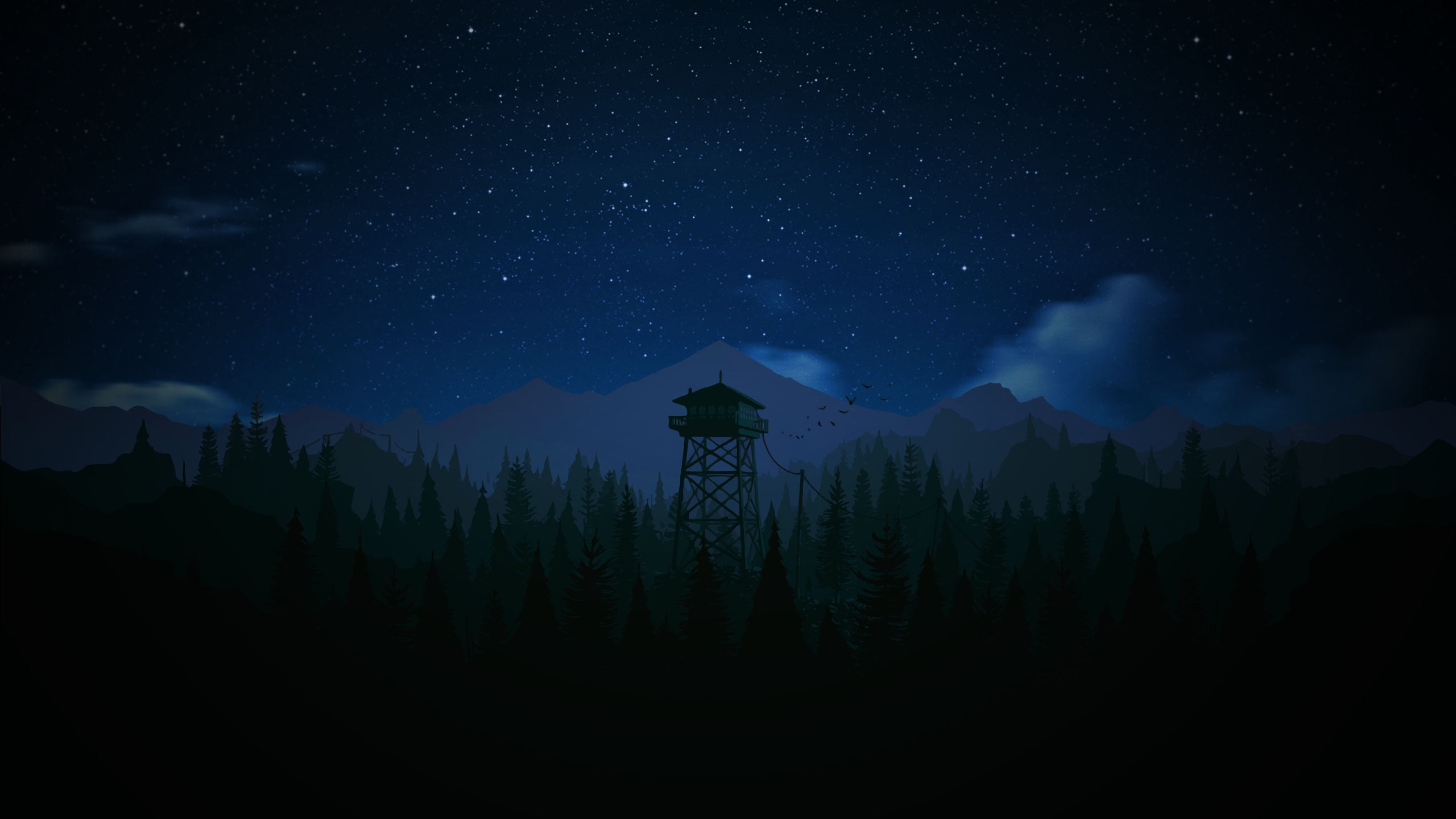 2560x1440 I made a night version of my Firewatch wallpaper, Desktop