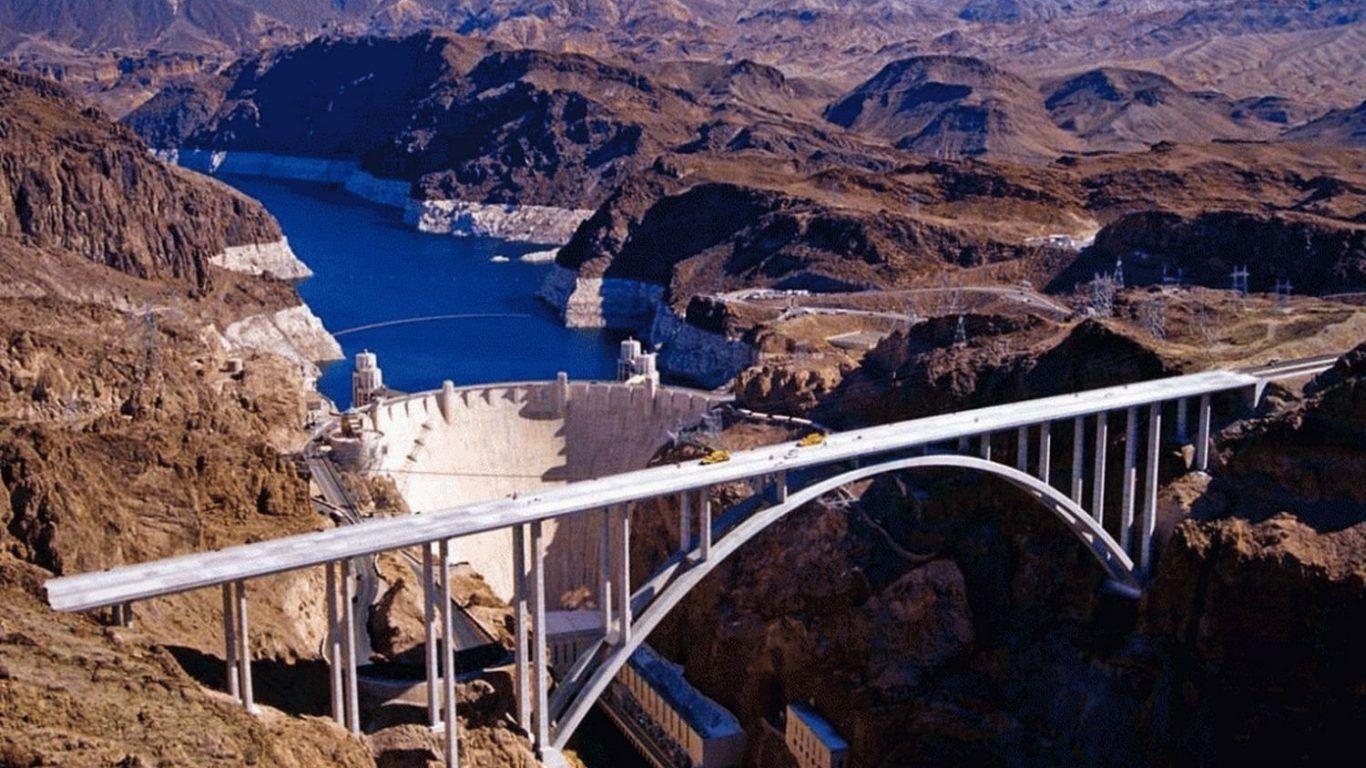 1370x770 Bridges: Hoover Dam Bridge River Fun Desert Architecture Free, Desktop