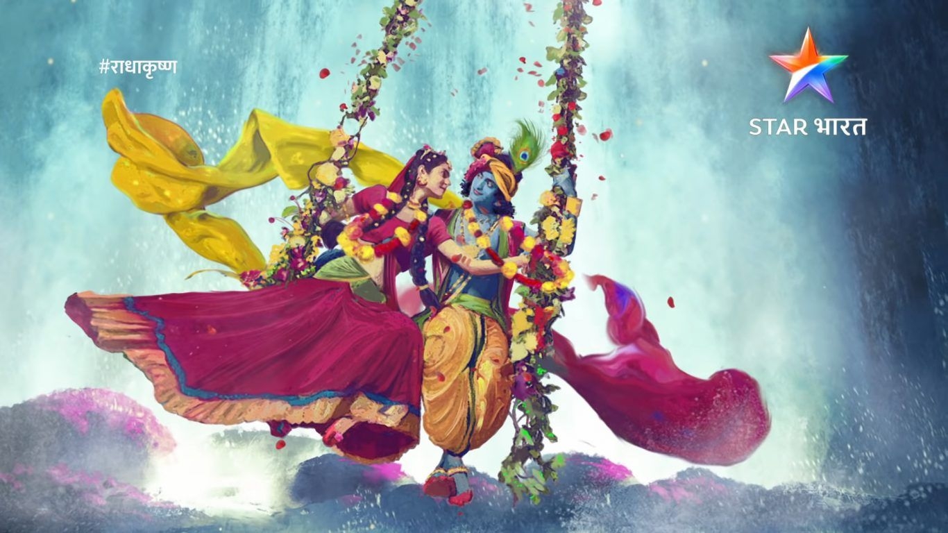 1370x770 Star Bharat Serial Radha Krishna Photo Jhula Waterfall. Hindu, Desktop