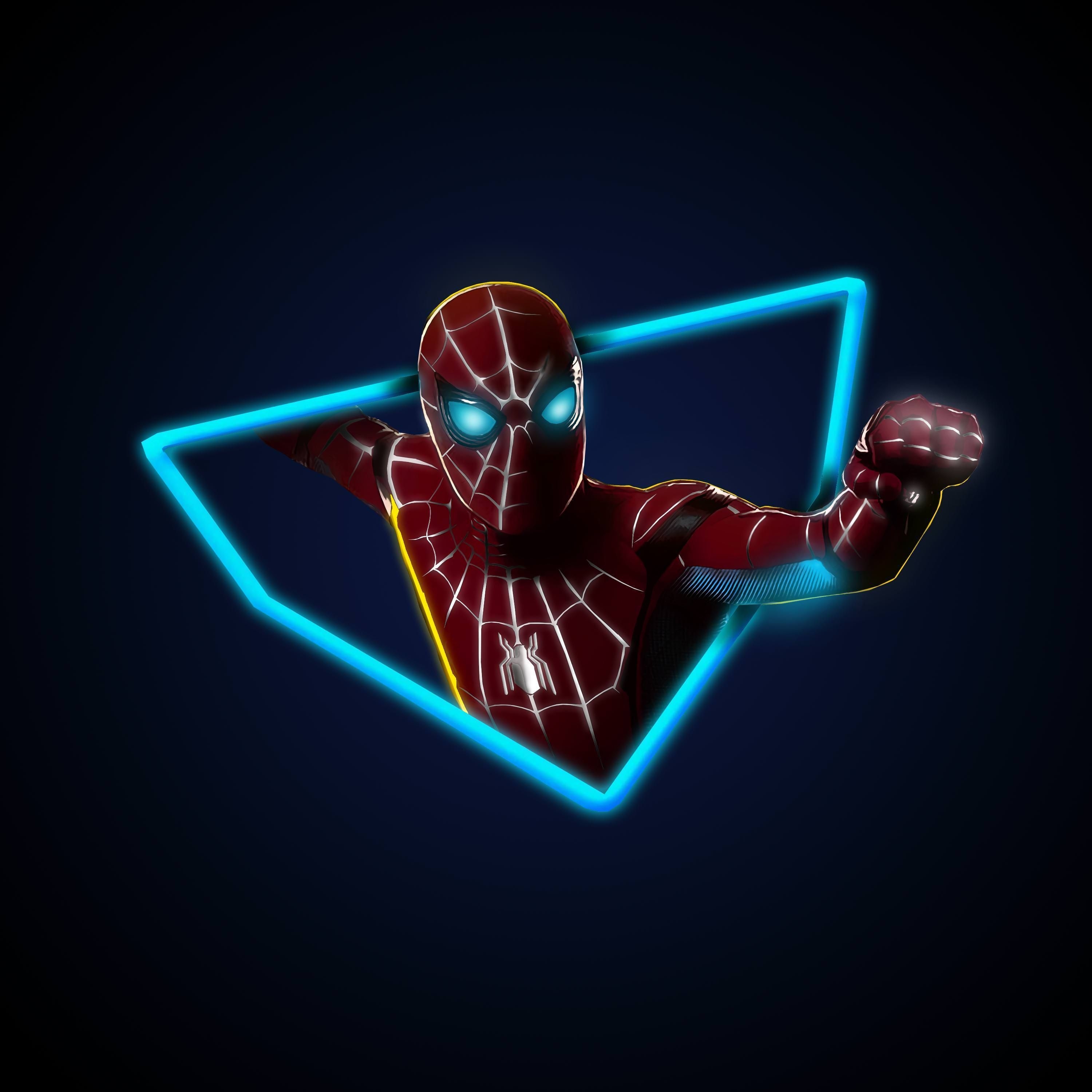 3000x3000 Spider Man Neon Wallpaper Free Spider Man Neon Background, Phone