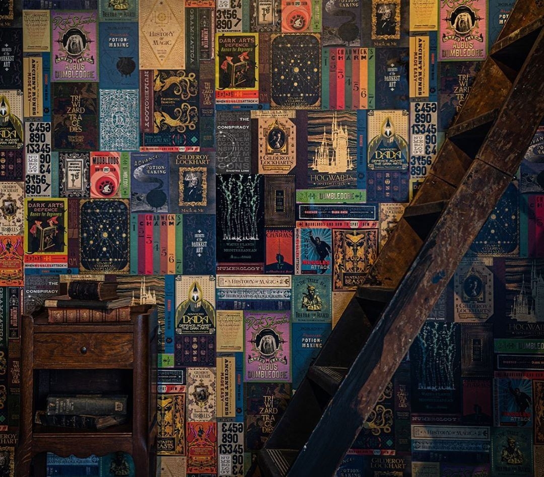 1080x950 Hogwarts Library Book Covers Wallpaper. I'm Siriusly Loving This Harry Potter Wallpaper Collection, Desktop