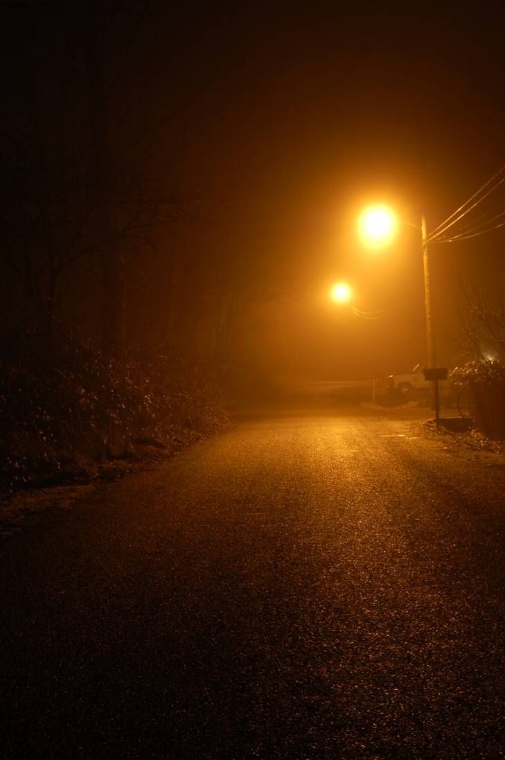 730x1100 Fog on Street with Streetlamp. Dark photography, Night photography, Light in the dark, Phone