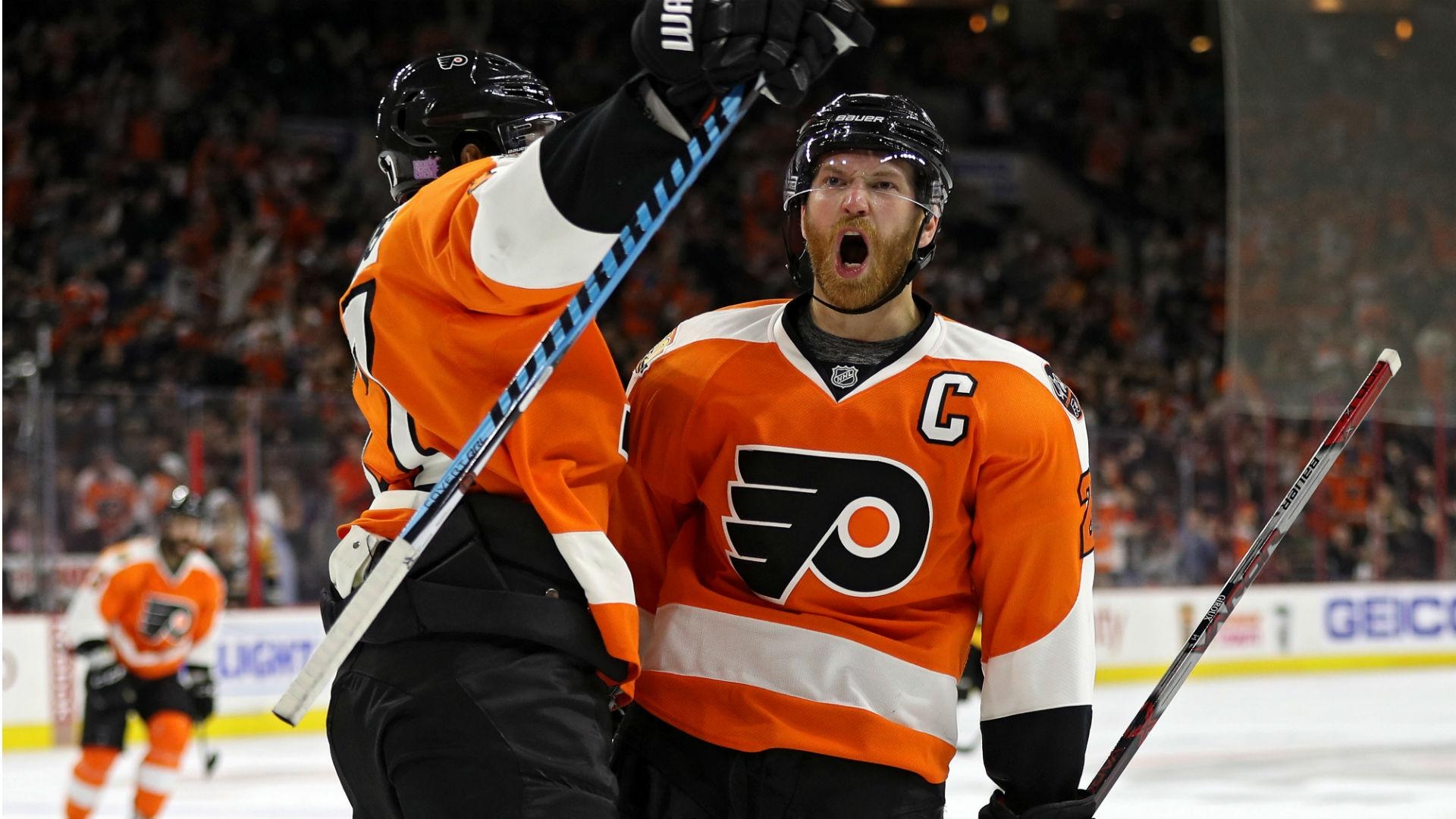 1920x1080 Claude Giroux pads MVP case, nets first career hat trick as Flyers, Desktop