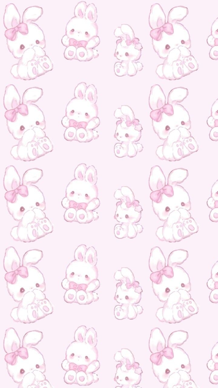 720x1280 kawaii, art, baby, background, beautiful, beauty, bow, bunny, Phone