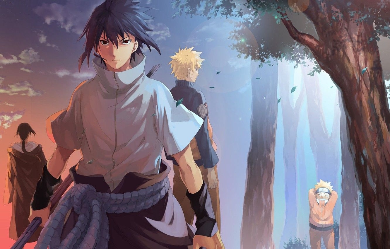 1340x850 Wallpaper naruto, anime, art, Itachi Uchiha, Uchiha Sasuke, Naruto Uzumaki image for desktop, section сёнэн, Desktop