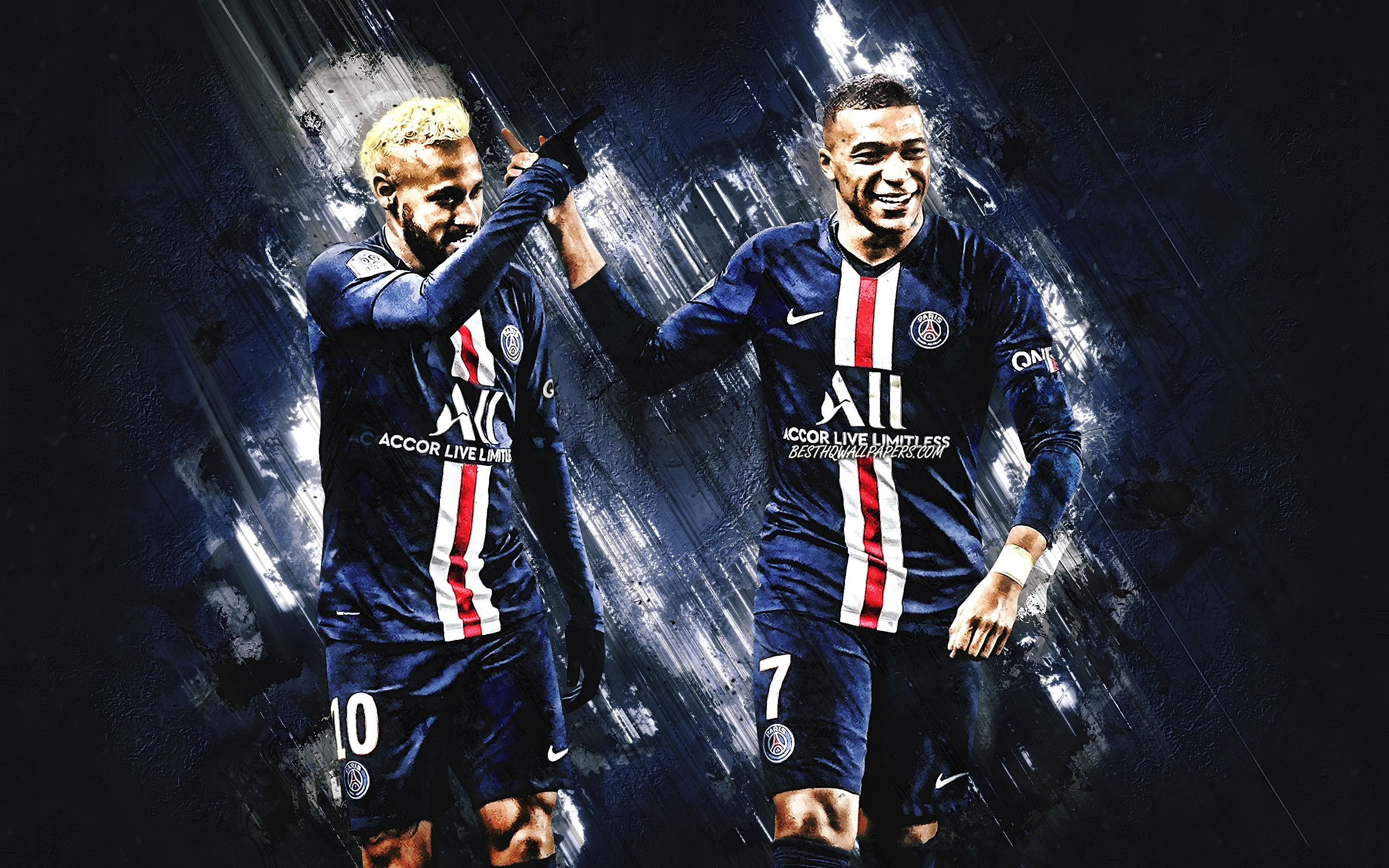 2880x1800 Download wallpaper Kylian Mbappe, Neymar, PSG, world football, Desktop