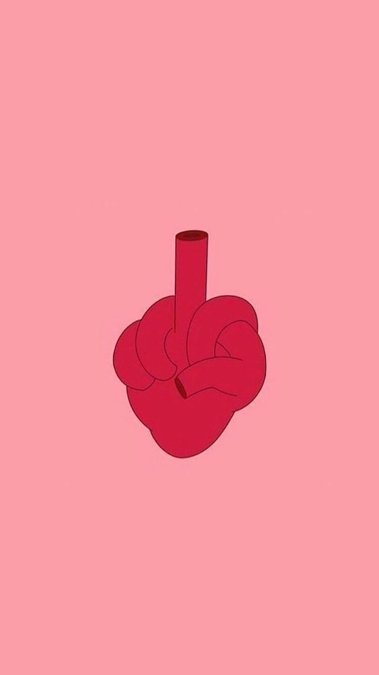 750x1340 Middle Finger Heart on Instagram. Finger, Phone