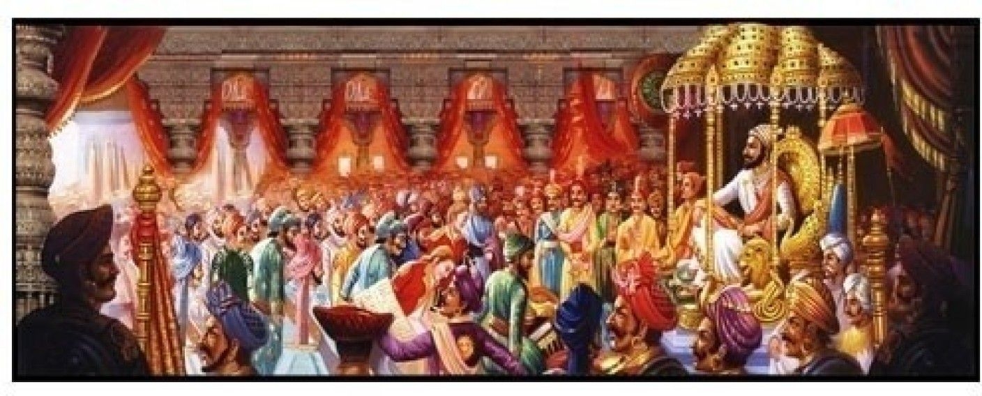 1410x570 Image result for shivrajyabhishek. Shivaji maharaj wallpaper, Shivaji maharaj painting, Wallpaper, Dual Screen