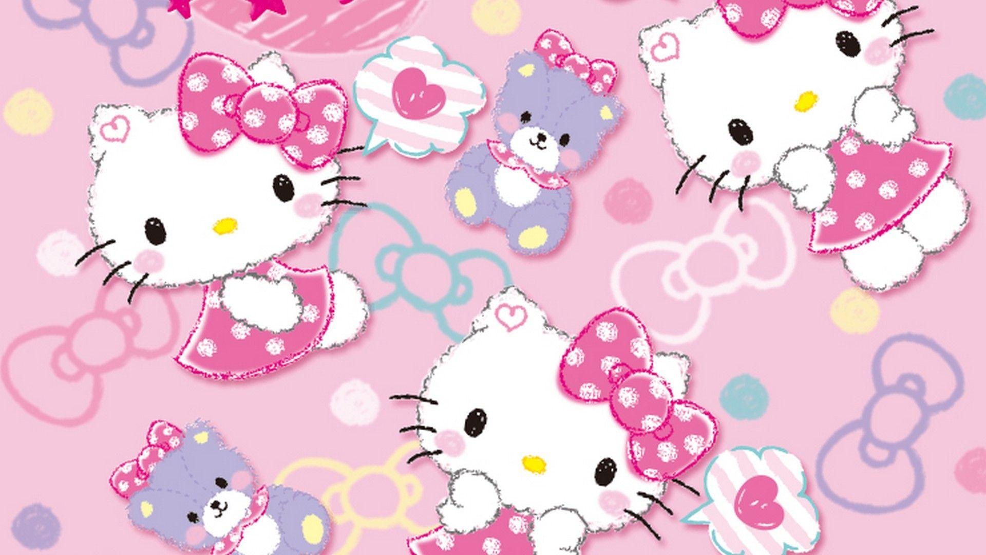 1920x1080 Hello Kitty Characters Background Wallpaper HD Live Wallpaper HD. Hello kitty background, Hello kitty iphone wallpaper, Hello kitty wallpaper hd, Desktop