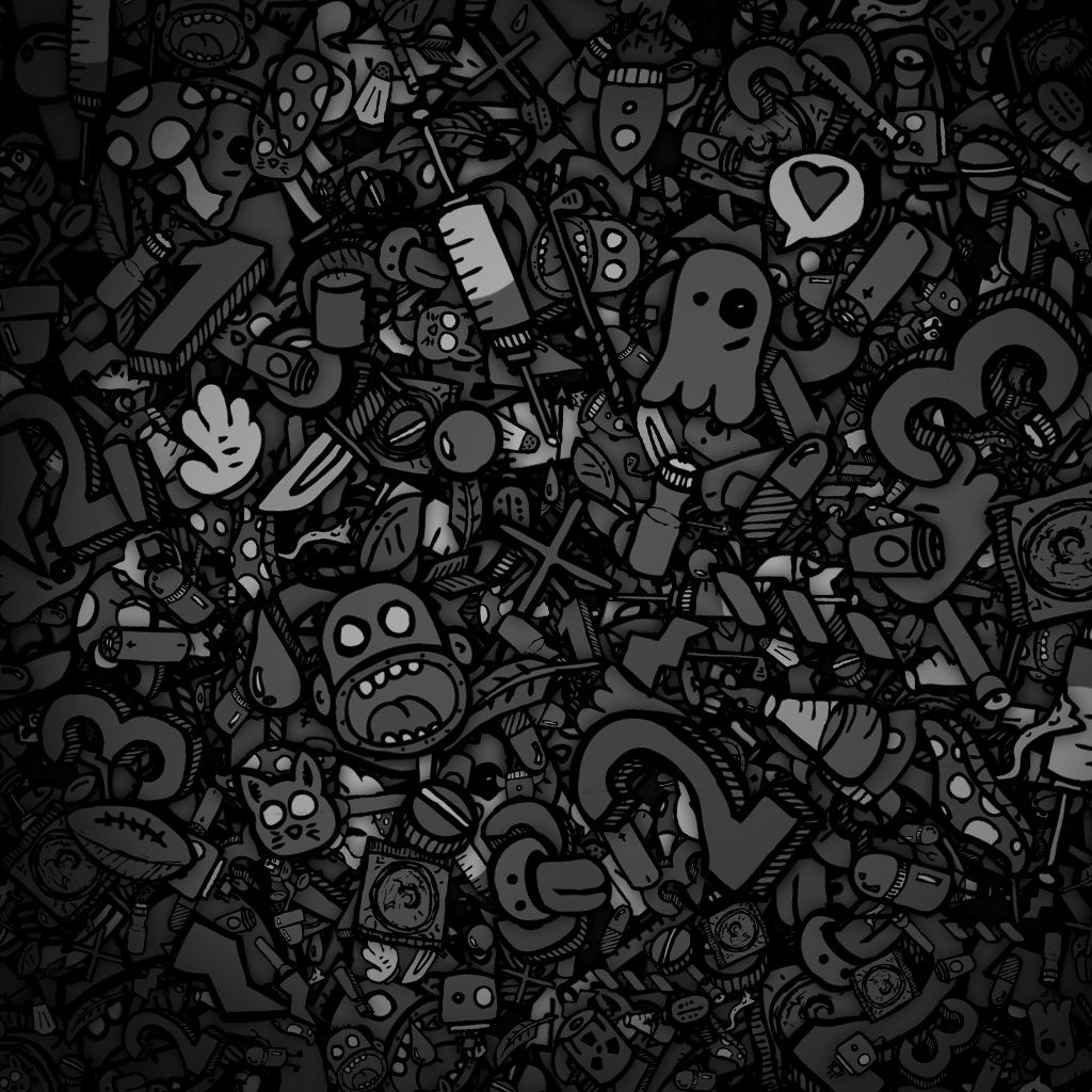 1030x1030 Black Cartoon Wallpaper, Phone