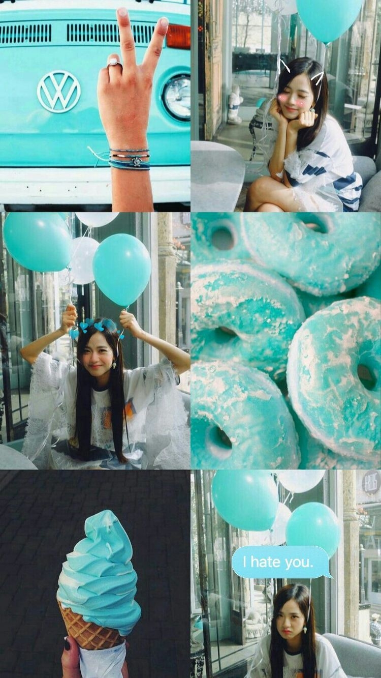 750x1340 mint blue aesthetic wallpaper jisoo of blackpink, Phone