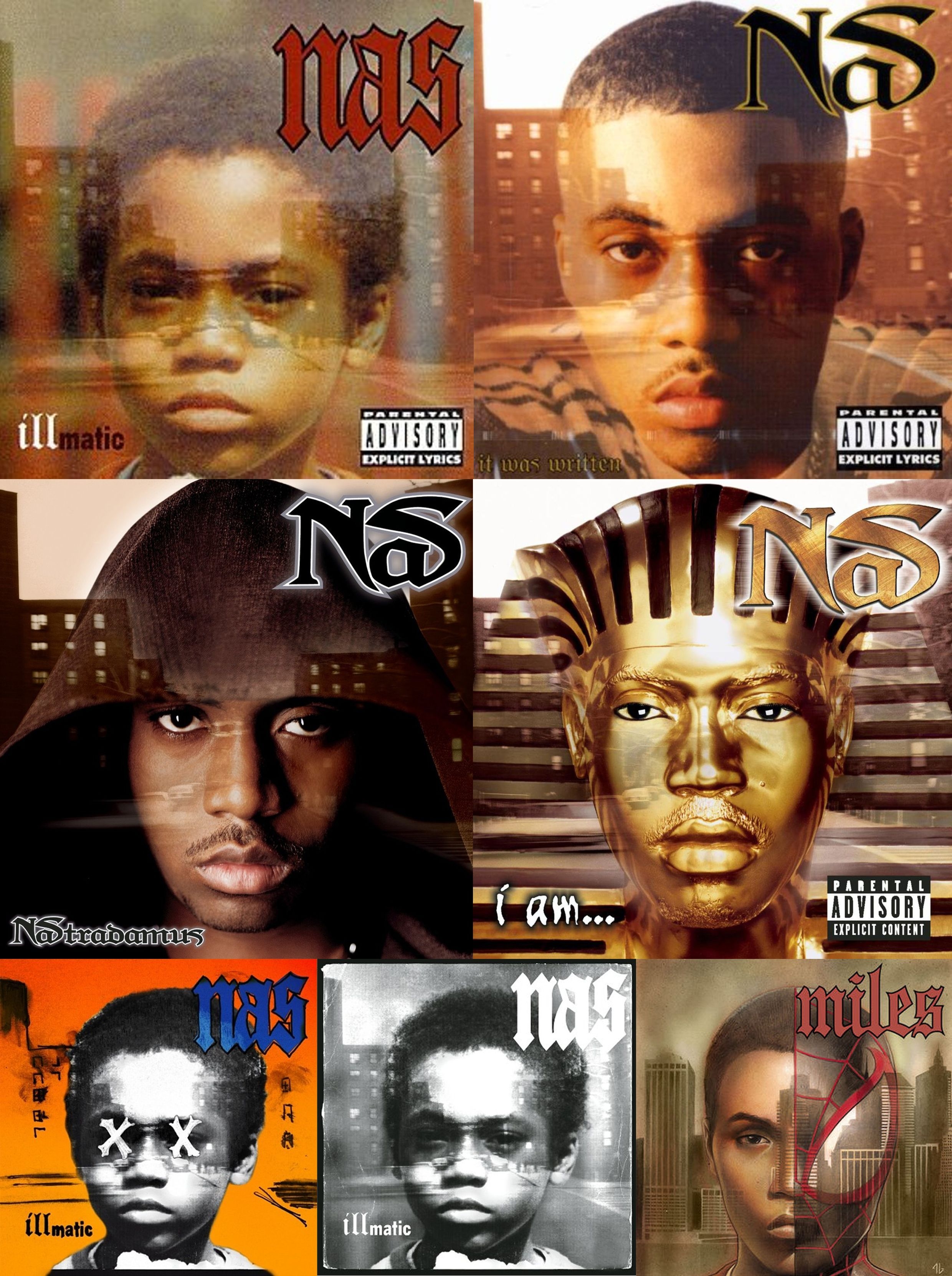 2480x3330 Nas album covers.1994 Illmatic, It Was Written, Phone