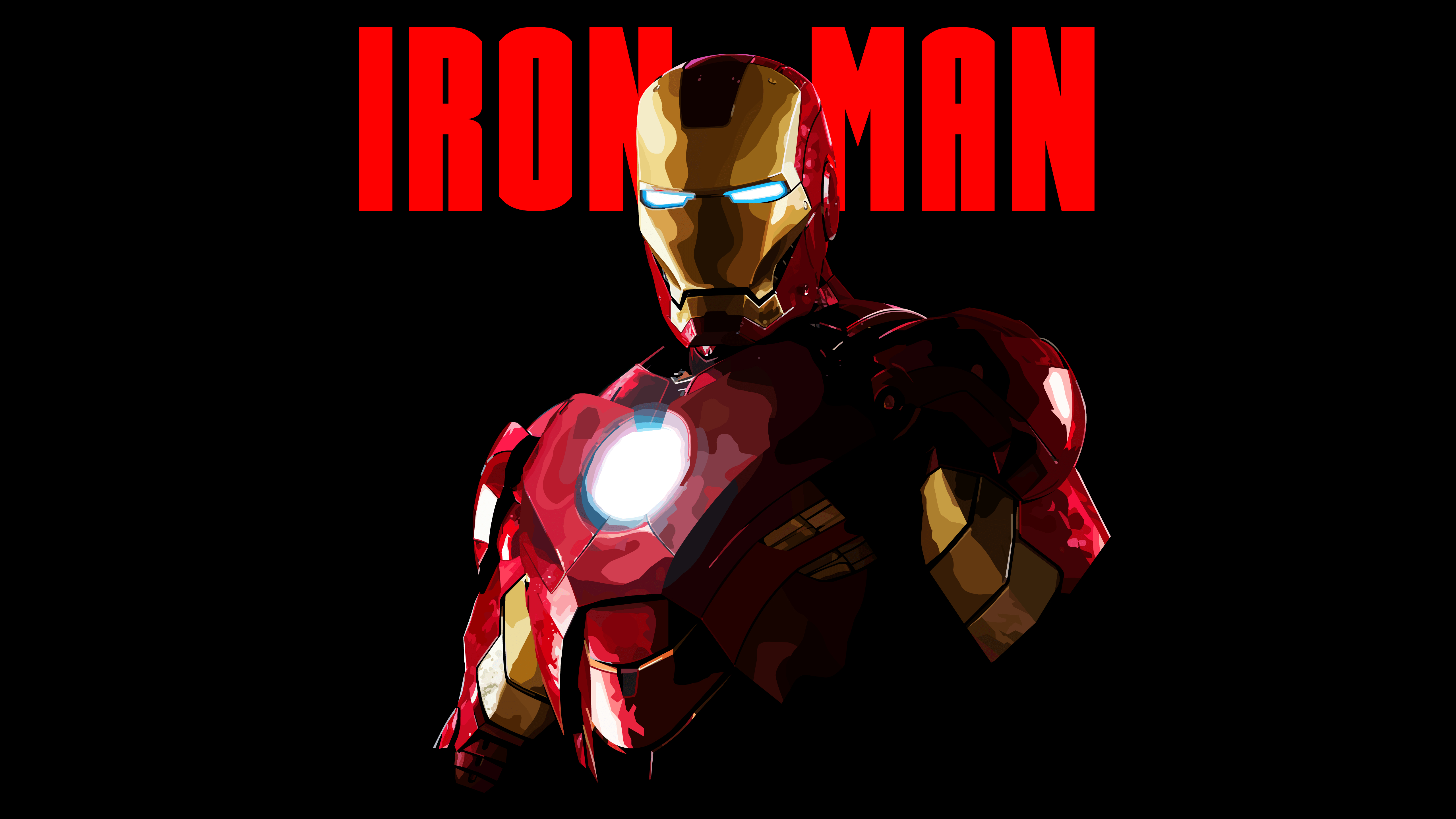 5120x2880 Wallpaper Iron Man, Artwork, Minimal, Low poly, Dark background, Desktop