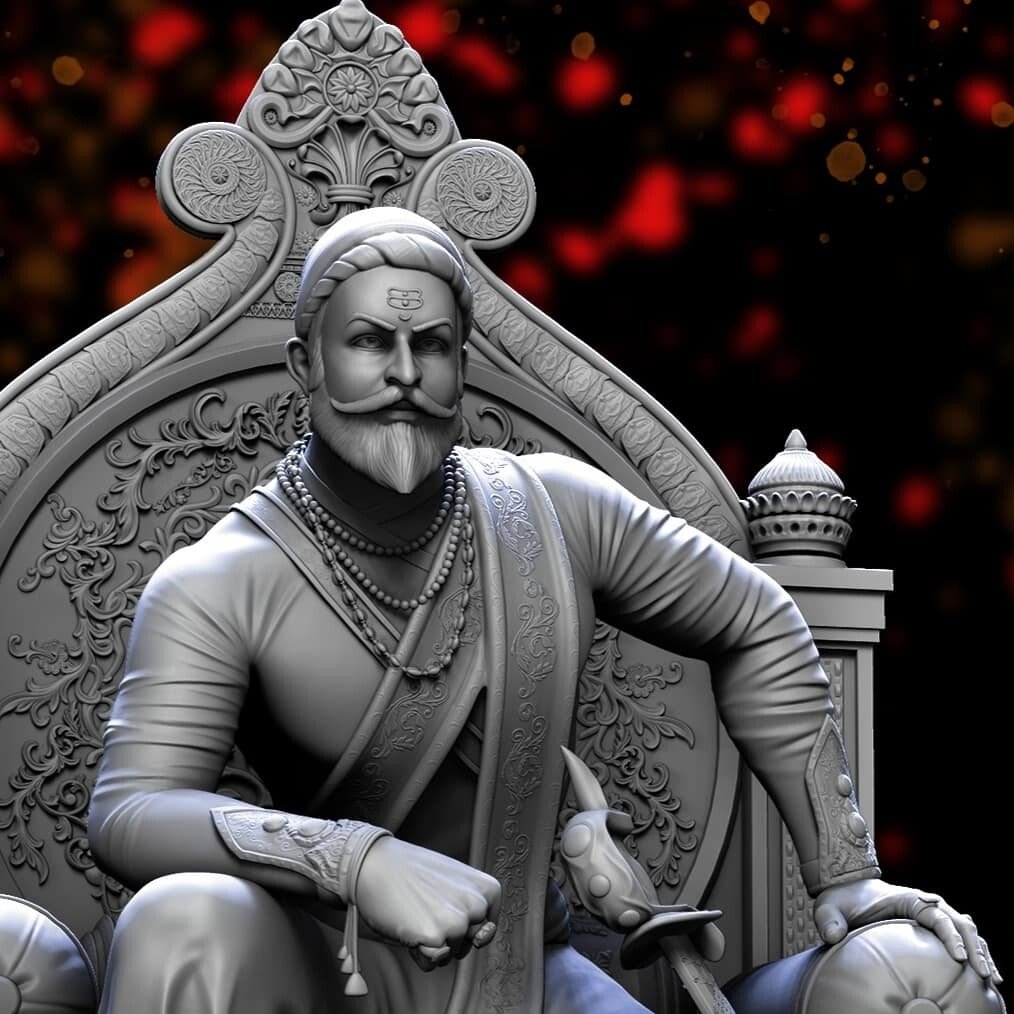 1020x1020 Shivaji Maharaj 3D model sculpted in Zbrush, Phone