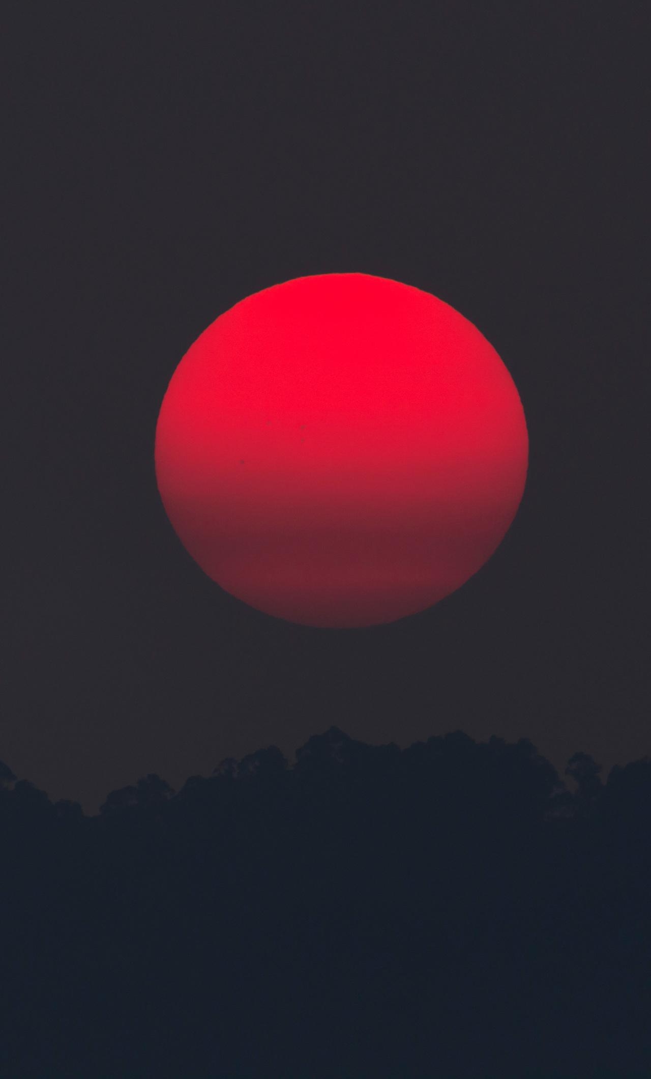 1280x2120 Red Moon Wallpaper, Phone