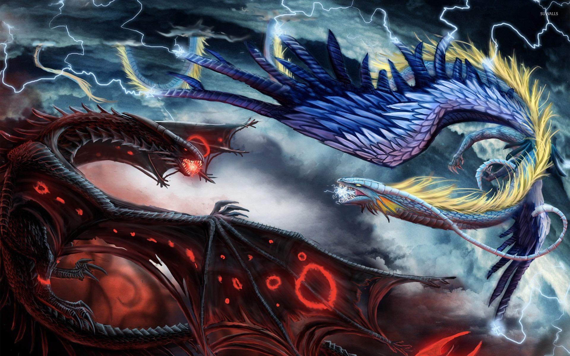 1920x1200 Fire and ice dragon in battle wallpaper wallpaper, Desktop