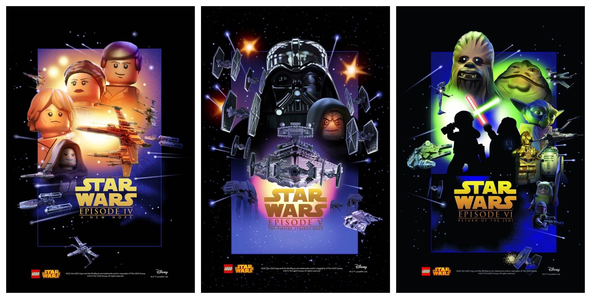 1920x980 Star Wars Movie Posters Recreated in LEGO, Desktop