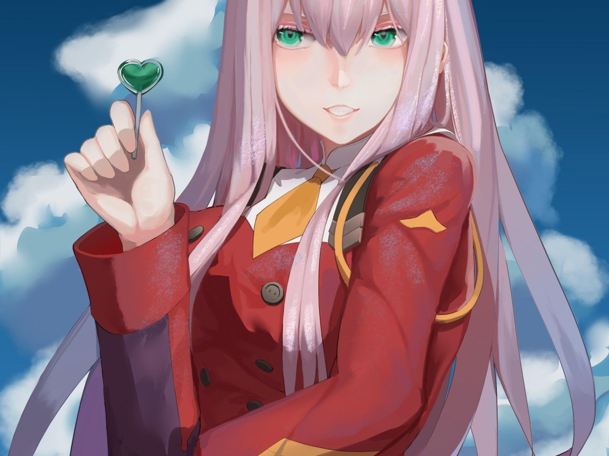 2050x1540 Download  Zero Two, Darling In The Franxx, Pink Hair, Desktop