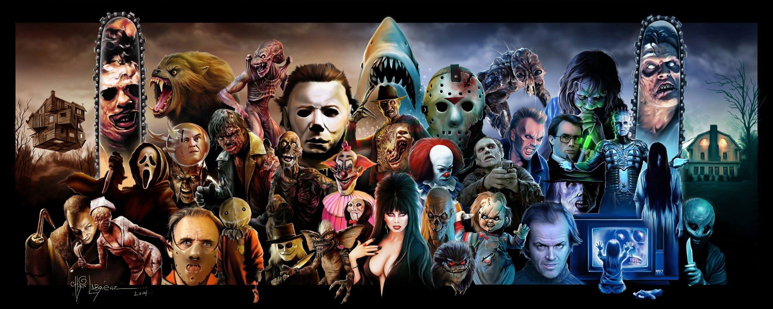 2500x1000 Horror Icon Wallpaper Free Horror Icon Background, Dual Screen