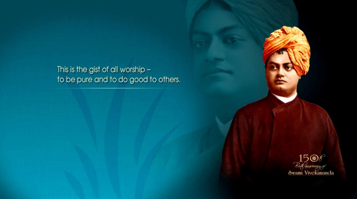 1480x820 Hd Wallpaper Of Swami Vivekananda For Desktop, Desktop