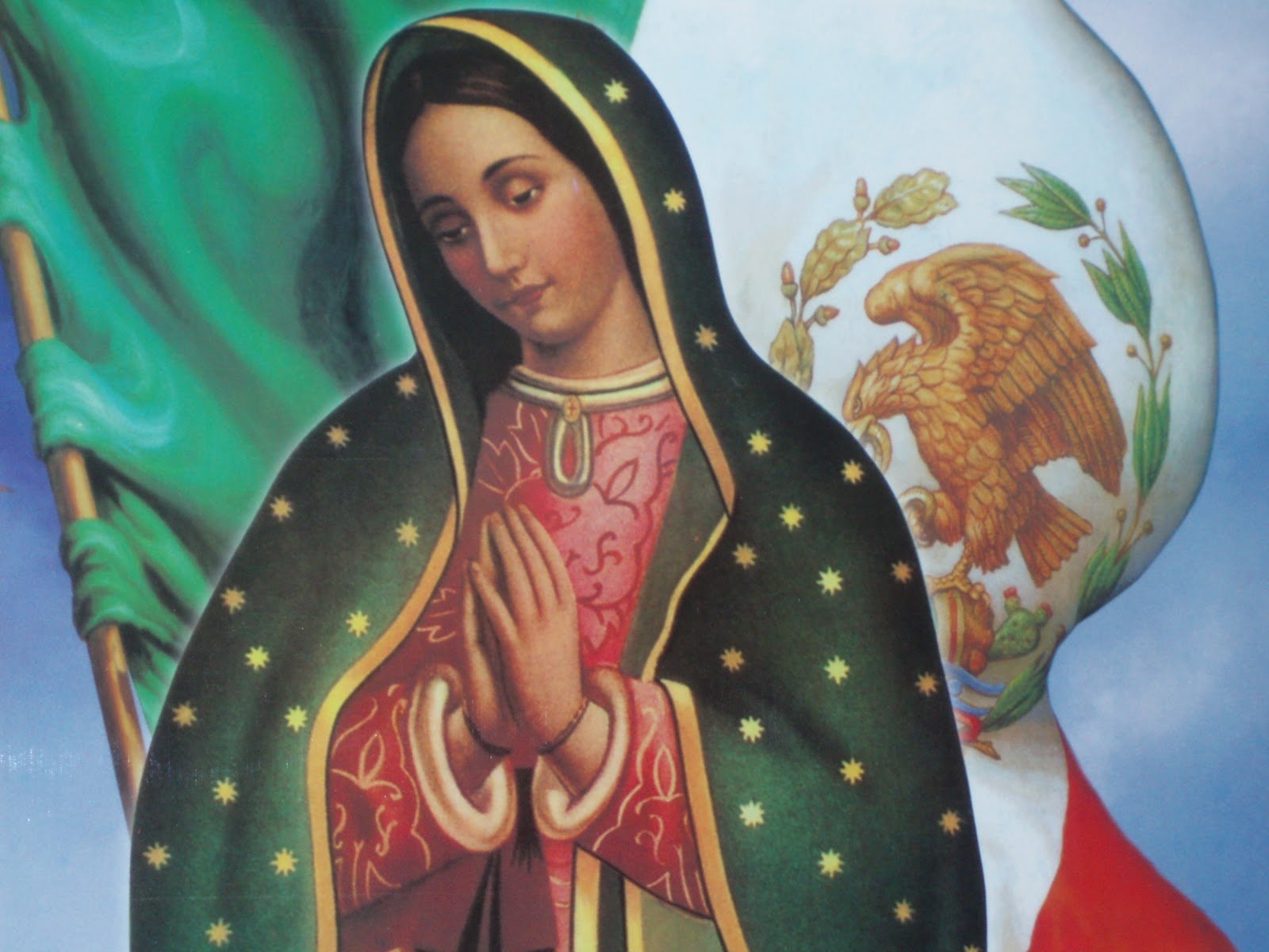 1600x1200 Mexican Flag Virgin Mary, Desktop