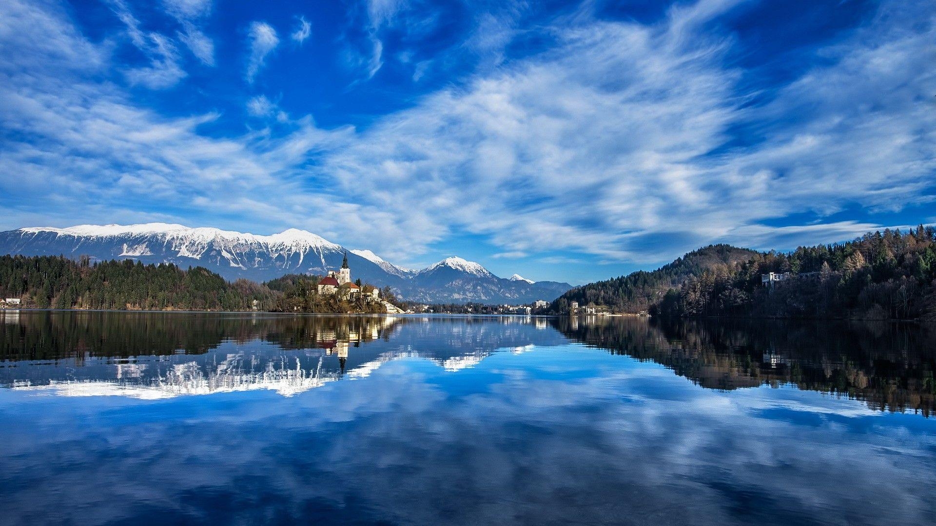 1920x1080 Bled Tag wallpaper: Slovenia Nature Sea Church Bled HD Picture, Desktop