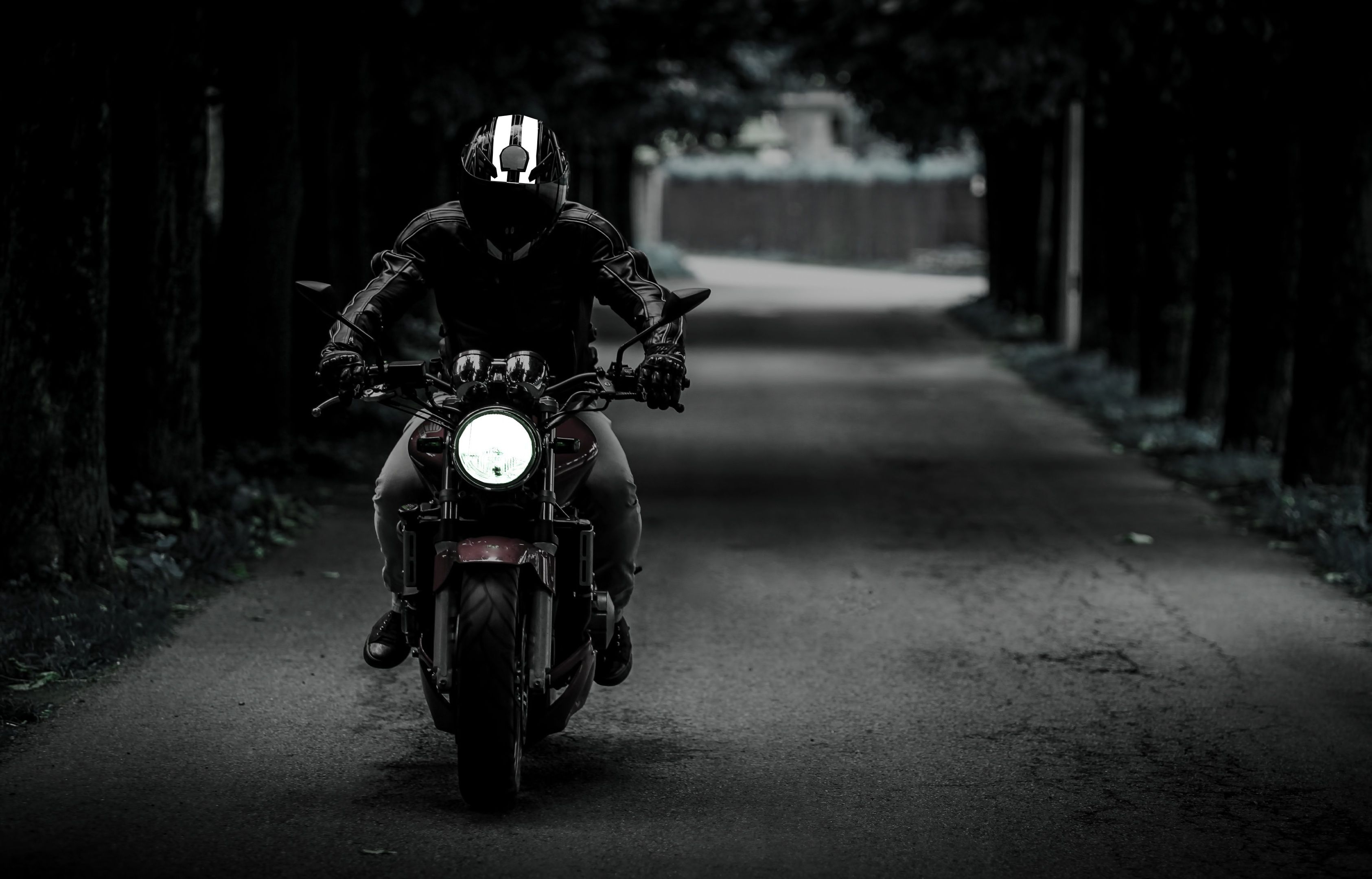 3380x2160 Biker 4K Wallpaper, Dark, Motorcycle, Black Dark, Desktop