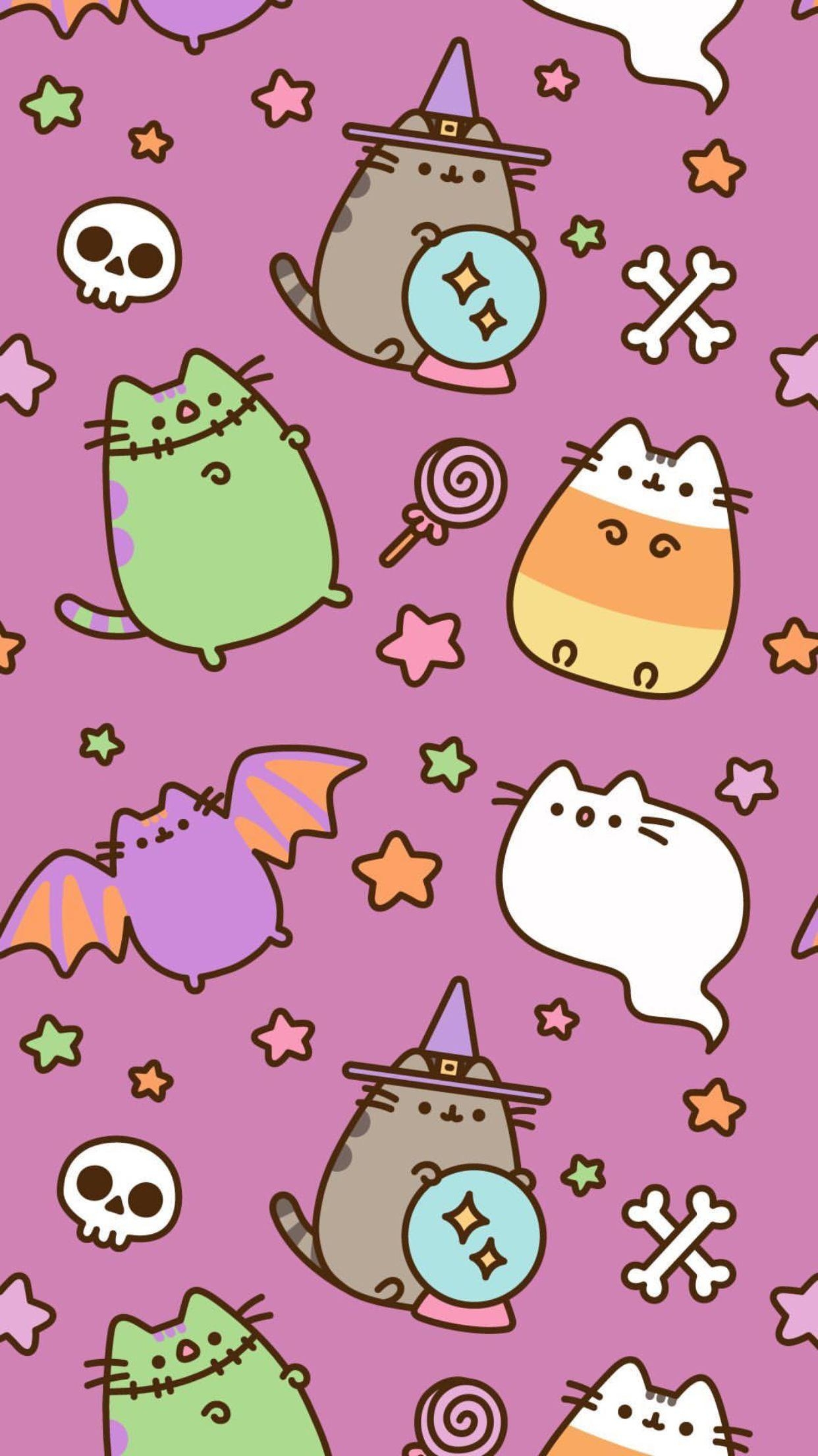 1250x2210 pusheen halloween wallpaper !!. Spooky season! in 2019, Phone