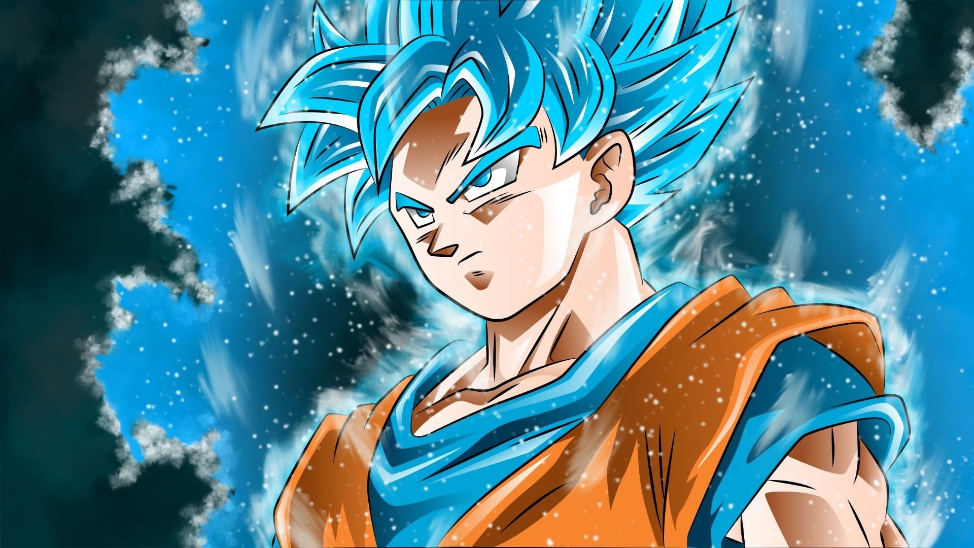 1920x1080 HD Goku SSJ Blue Background Cute Wallpaper, Desktop