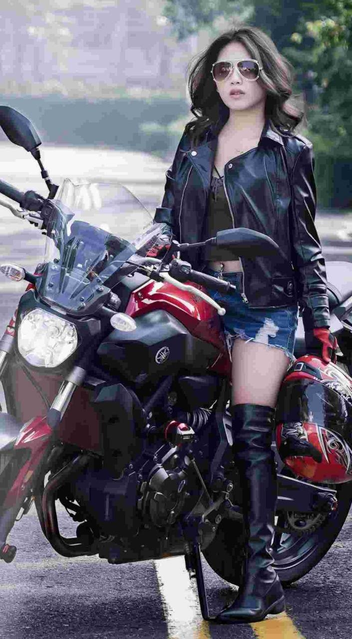 710x1280 Biker girl wallpaper, Phone