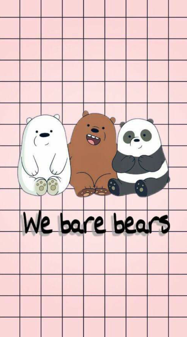 720x1280 pink we bare bears lockscreen, Phone