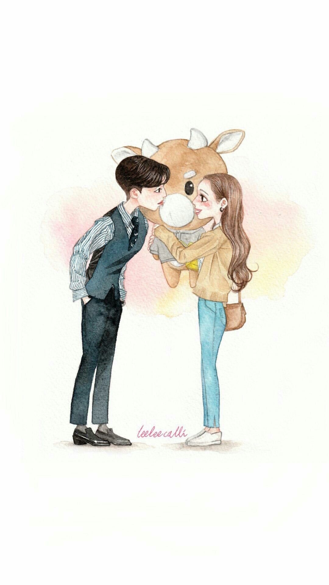 1080x1920 What's Wrong With Secretary Kim?. Cute cartoon wallpaper, Animated love image, Korean art, Phone