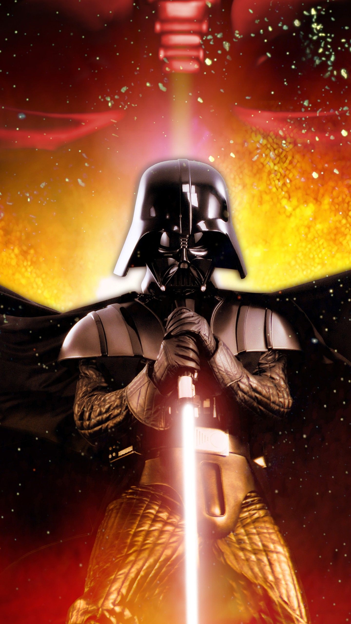 1440x2560 Darth Vader With Wings Lightsaber Sith In Light Background Star Wars 4K HD Darth Vader Wallpaper, Phone