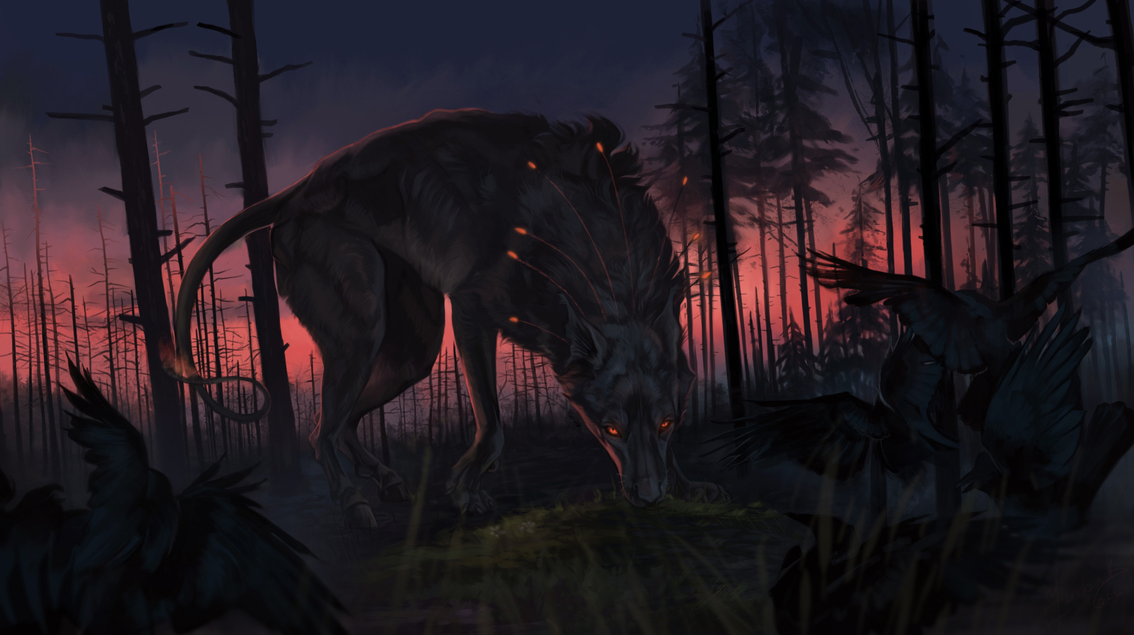 2260x1270 Wolf Fantasy, HD Artist, 4k Wallpaper, Image, Background, Photo, Desktop