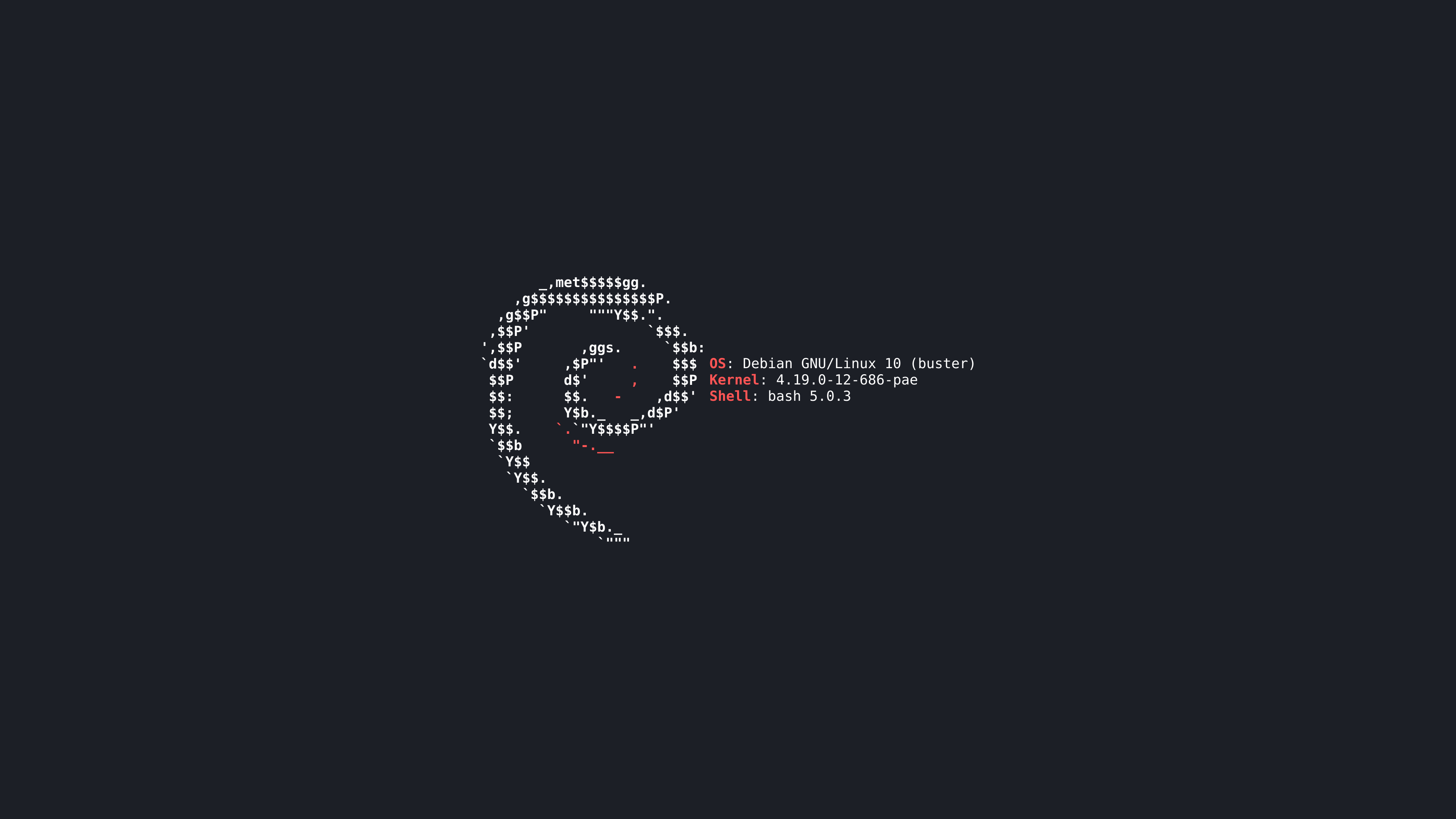 3840x2160 Debian Neofetch ASCII Wallpaper, Desktop