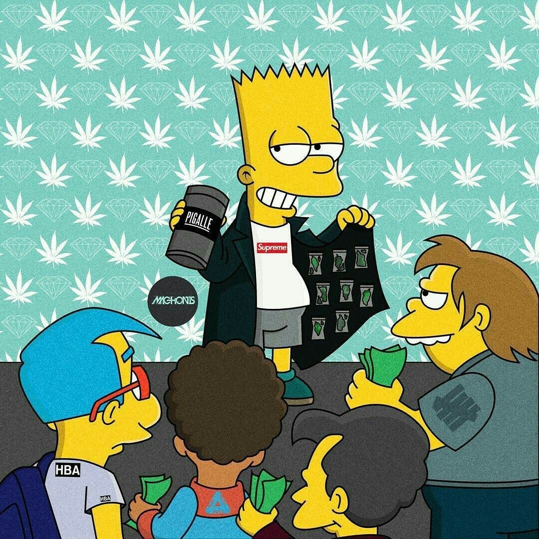 1080x1080 Hood Bart Simpson Supreme Wallpaper Free Hood Bart Simpson, Phone