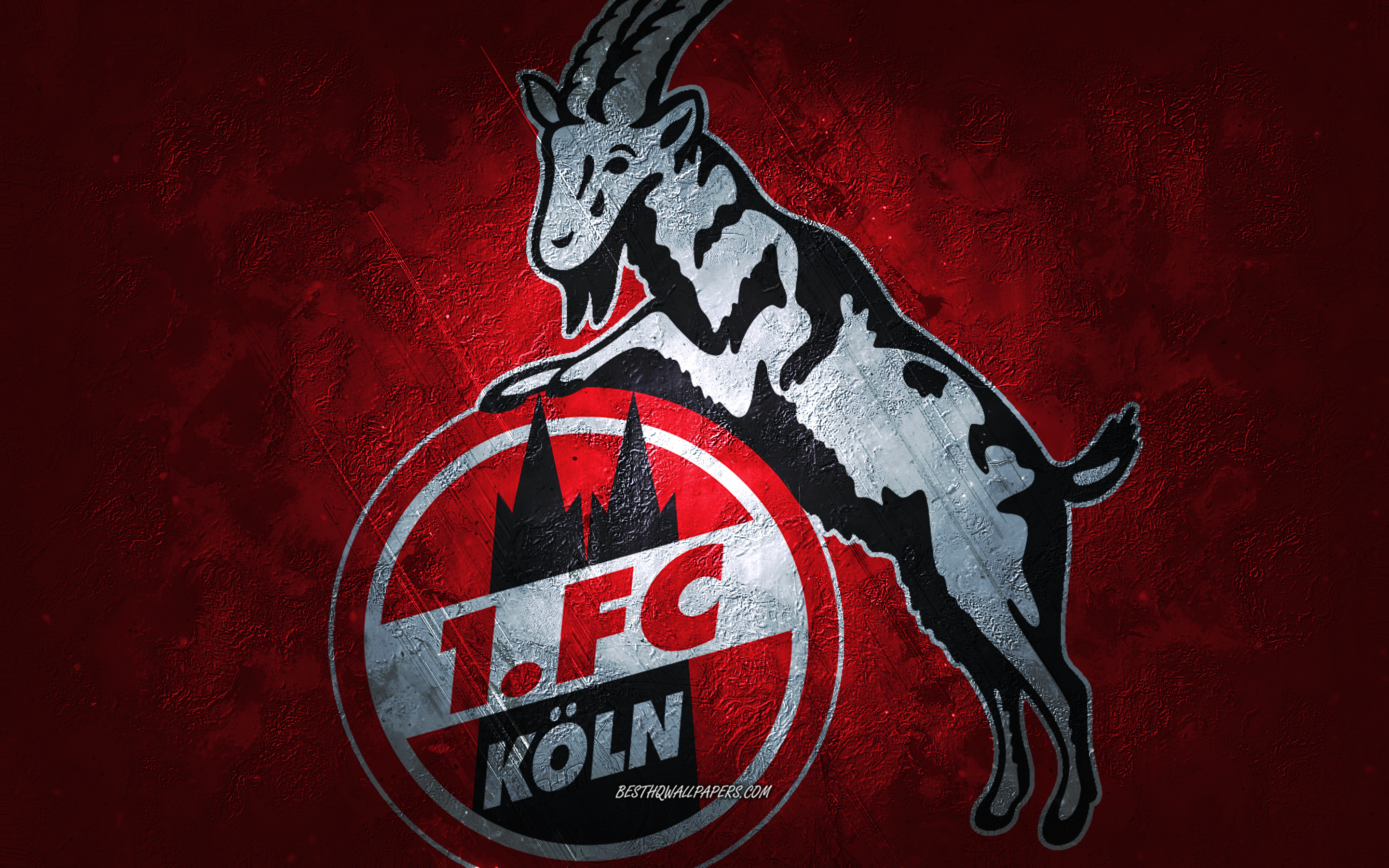 2880x1800 Download wallpaper FC Koln, German football club, red stone background, FC Koln logo, grunge art, Bundesliga, football, Germany, FC Koln emblem for desktop with resolution. High Quality HD picture wallpaper, Desktop