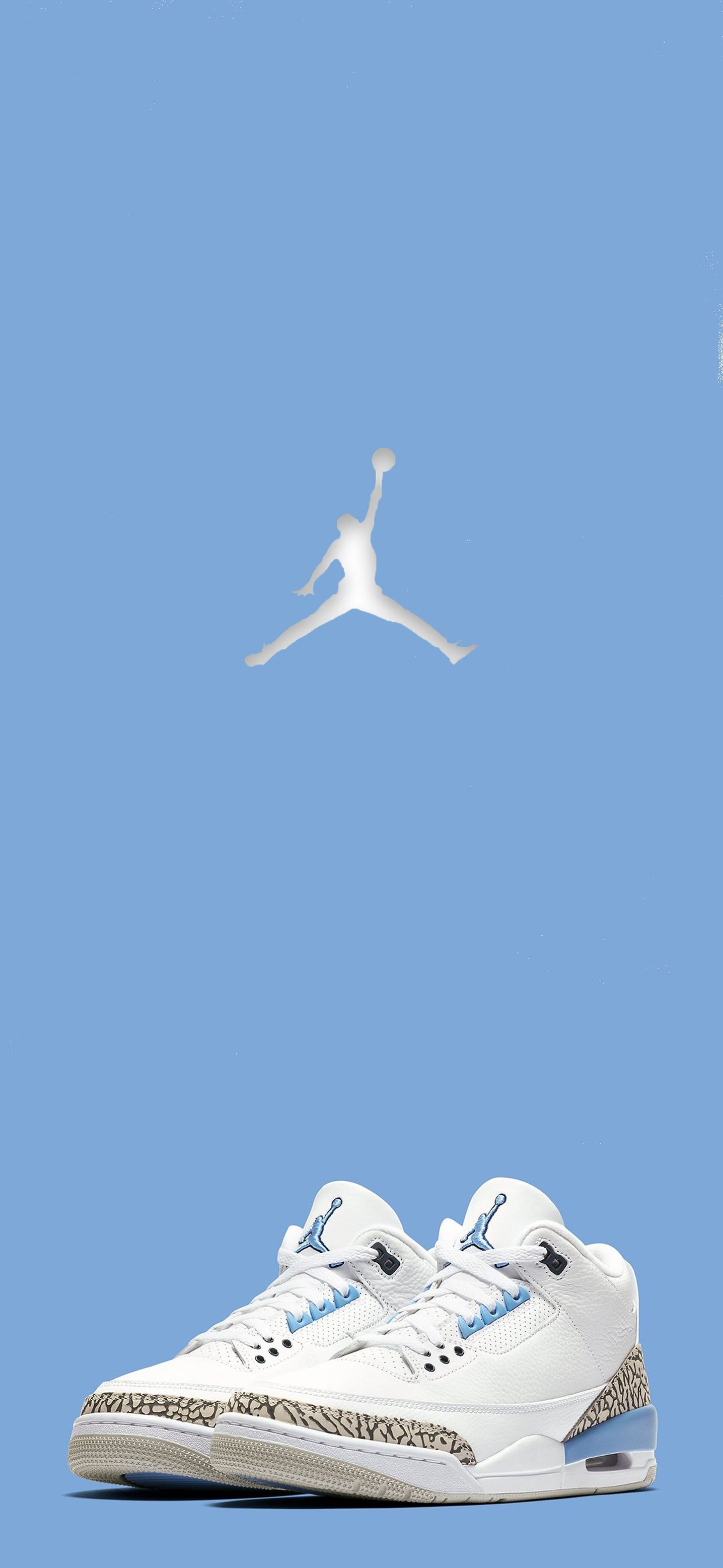 1440x3120 Air Jordan 3 (UNC). Shoes wallpaper, Jordan shoes wallpaper, Sneakers wallpaper, Phone