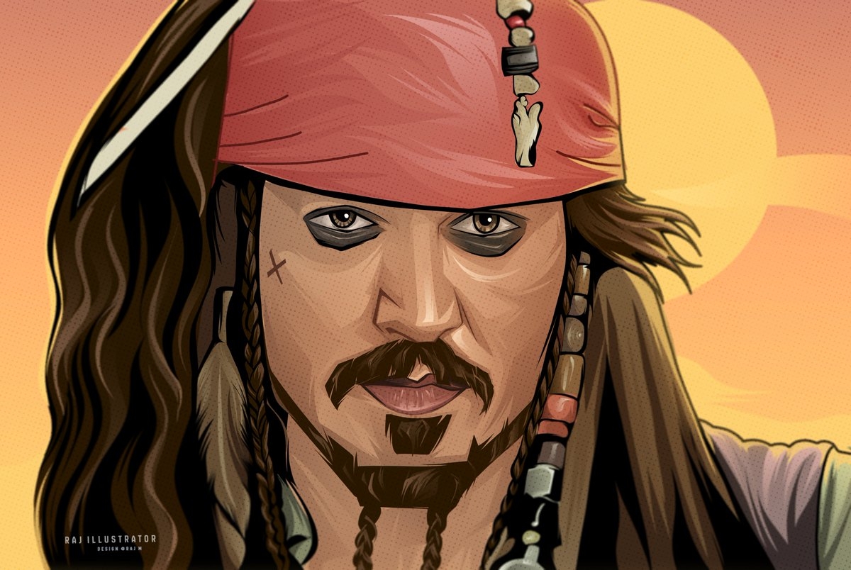 1200x810 Raj illustrator jack sparrow #johnnydepp #piratesofcaribbean #jacksparrow #raillustrator, Desktop