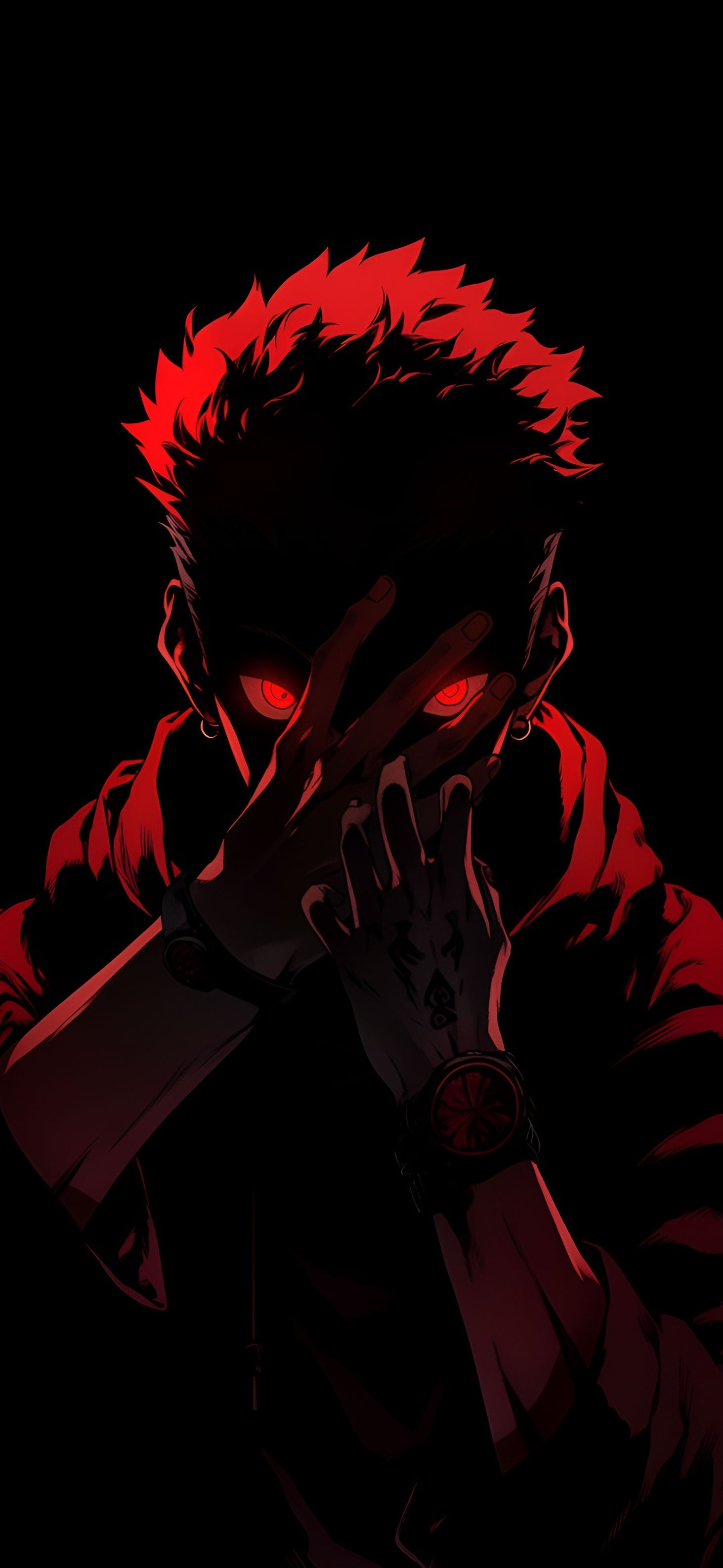 1470x3180 Jujutsu Kaisen Black & Red Wallpaper Wallpaper iPhone, Phone