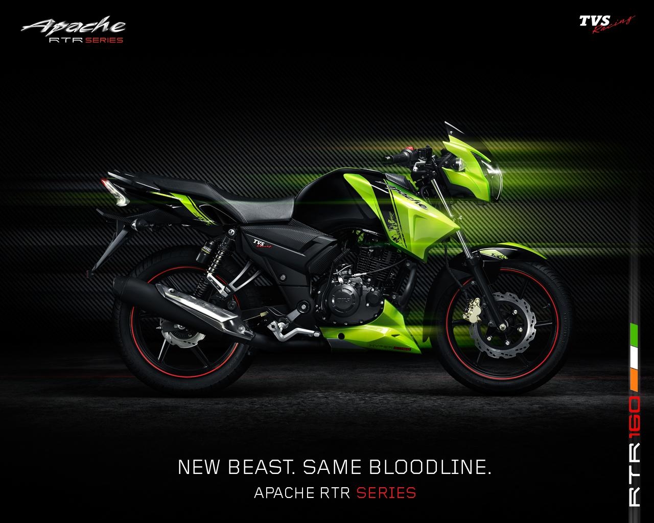 1280x1030 TVS Apache Hyper Edge RTR 160 Side View 'Black Green', Desktop