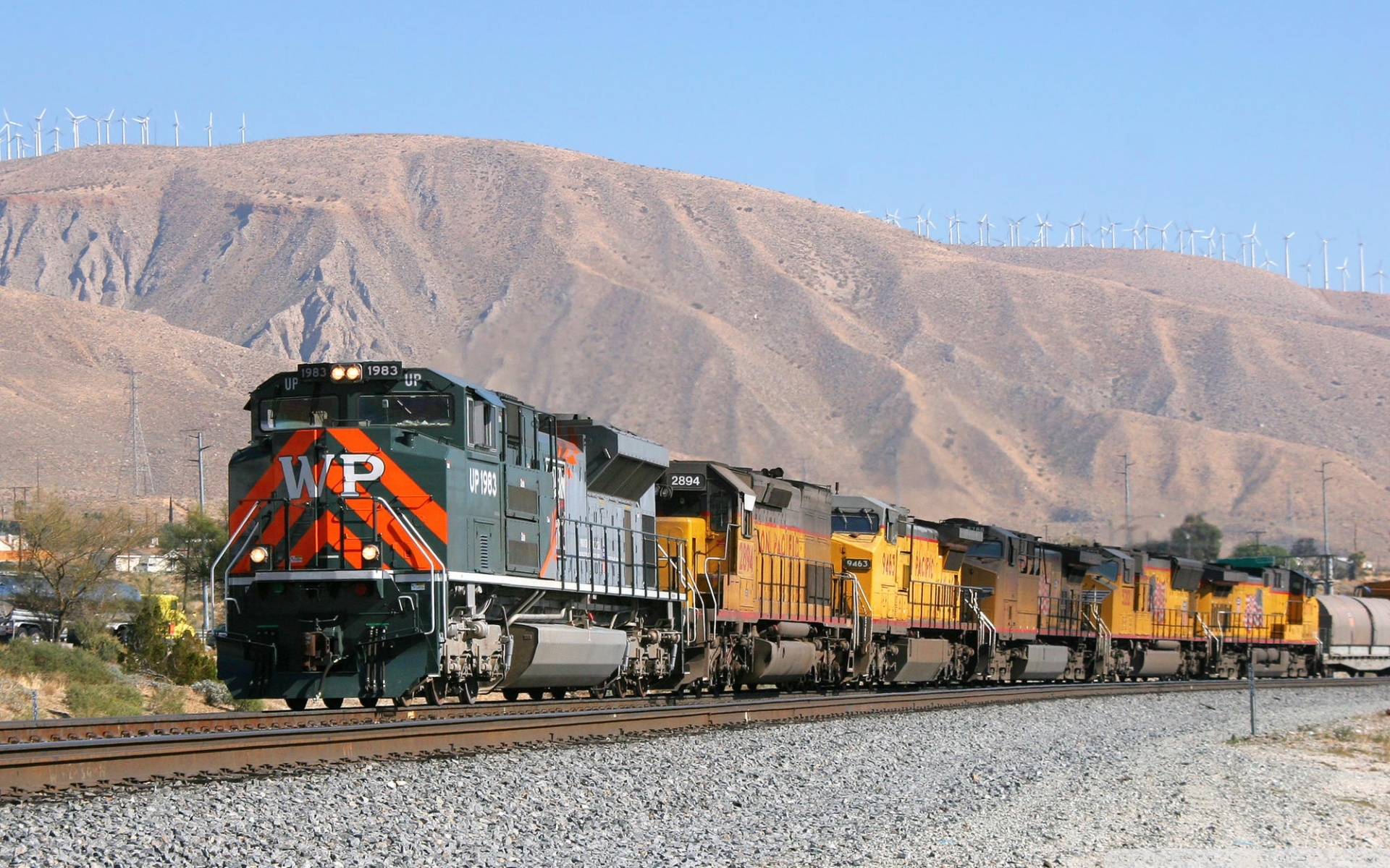 1920x1200 Union Pacific Heritage Locomotive 1983 Ultra HD Desktop Background Wallpaper for: Widescreen & UltraWide Desktop & Laptop, Tablet, Desktop