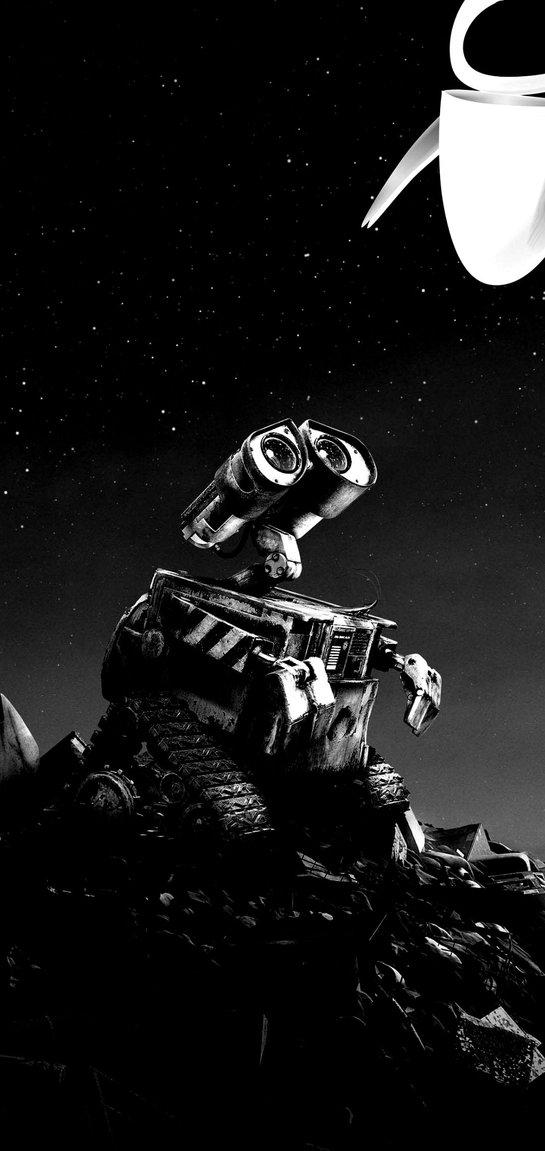 1080x2280 Wall E And EVE In Gray Galaxy S10 Hole.galaxys10wallpaper.com, Phone