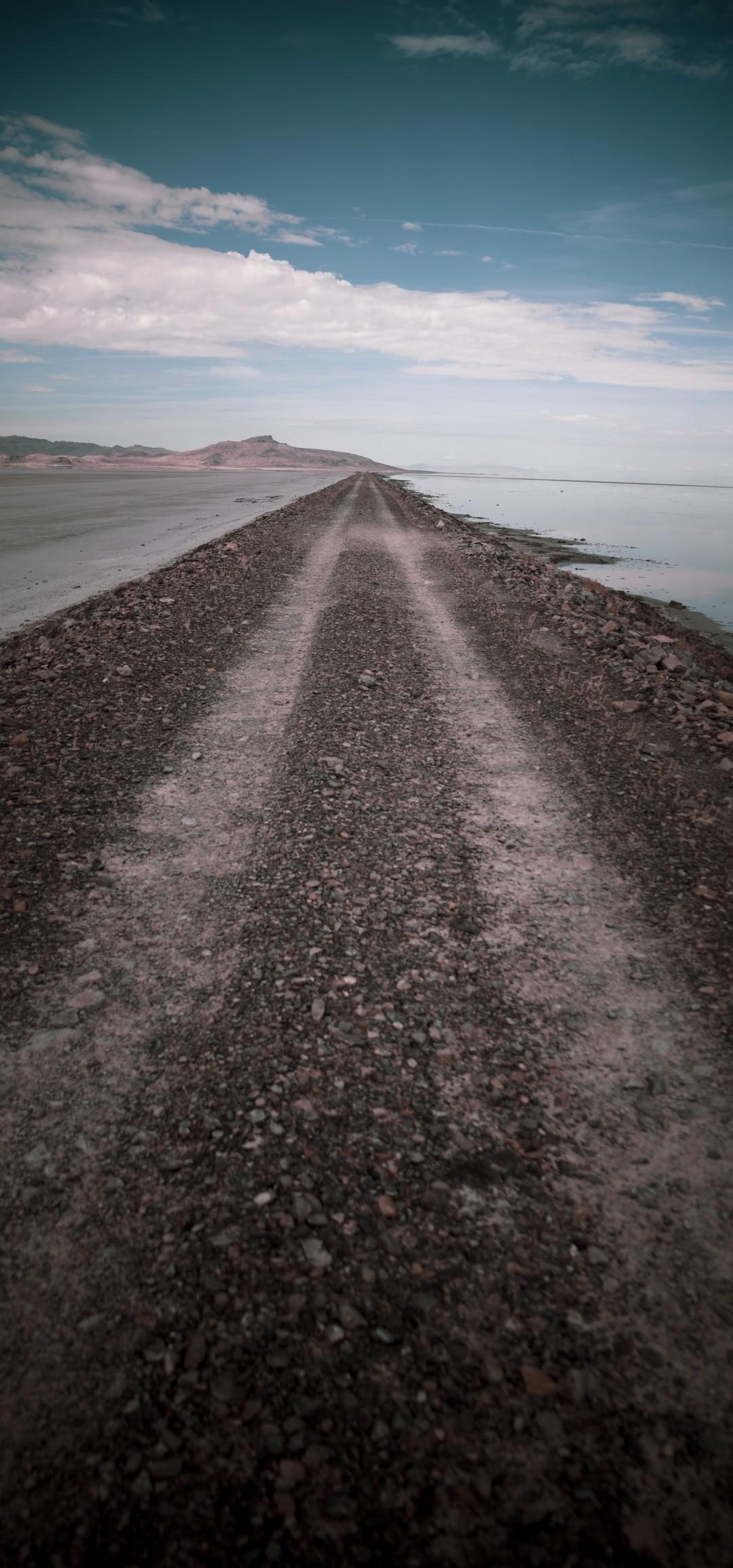 1080x2310 Download  Hills, Clouds, Path, Coast, Ocean Wallpaper, Phone