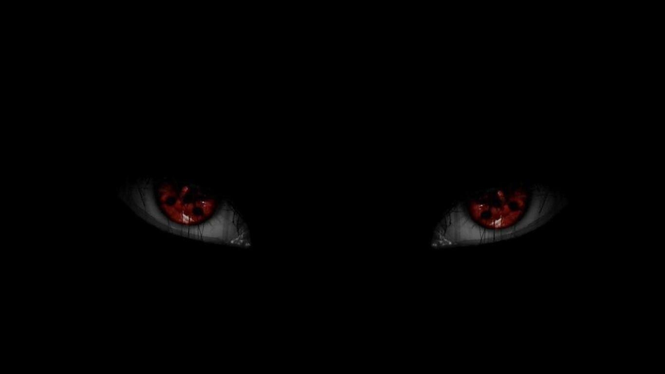 1370x770 Wallpaper, black background, anime, minimalism, Naruto Shippuuden, Desktop