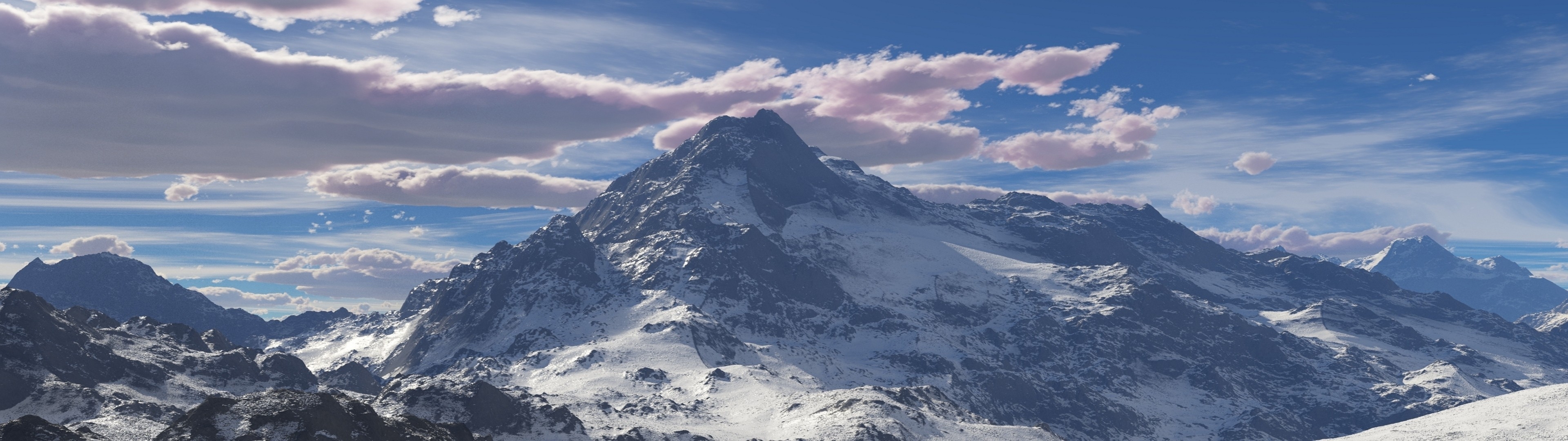 3840x1080 Mountain and the skies, Dual Screen