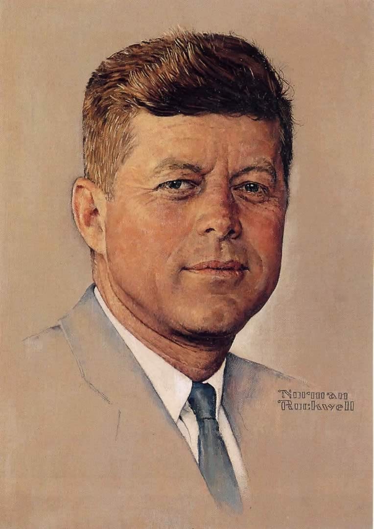 770x1080 Portrait Of John F Kennedy Rockwell Wallpaper Image, Phone