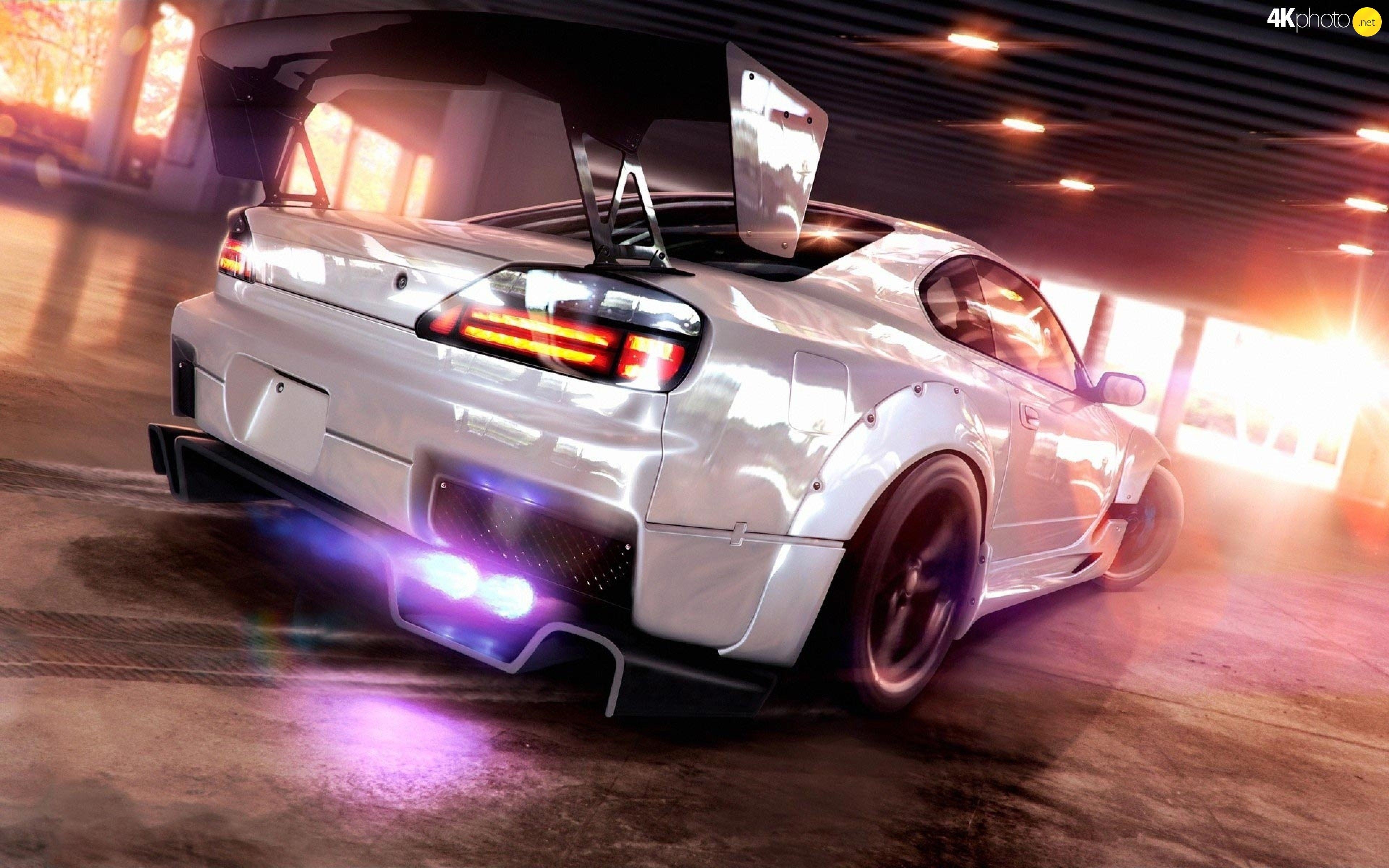 3840x2400 Drift, White, nissan silvia s15 jigsaw wallpaper:, Desktop