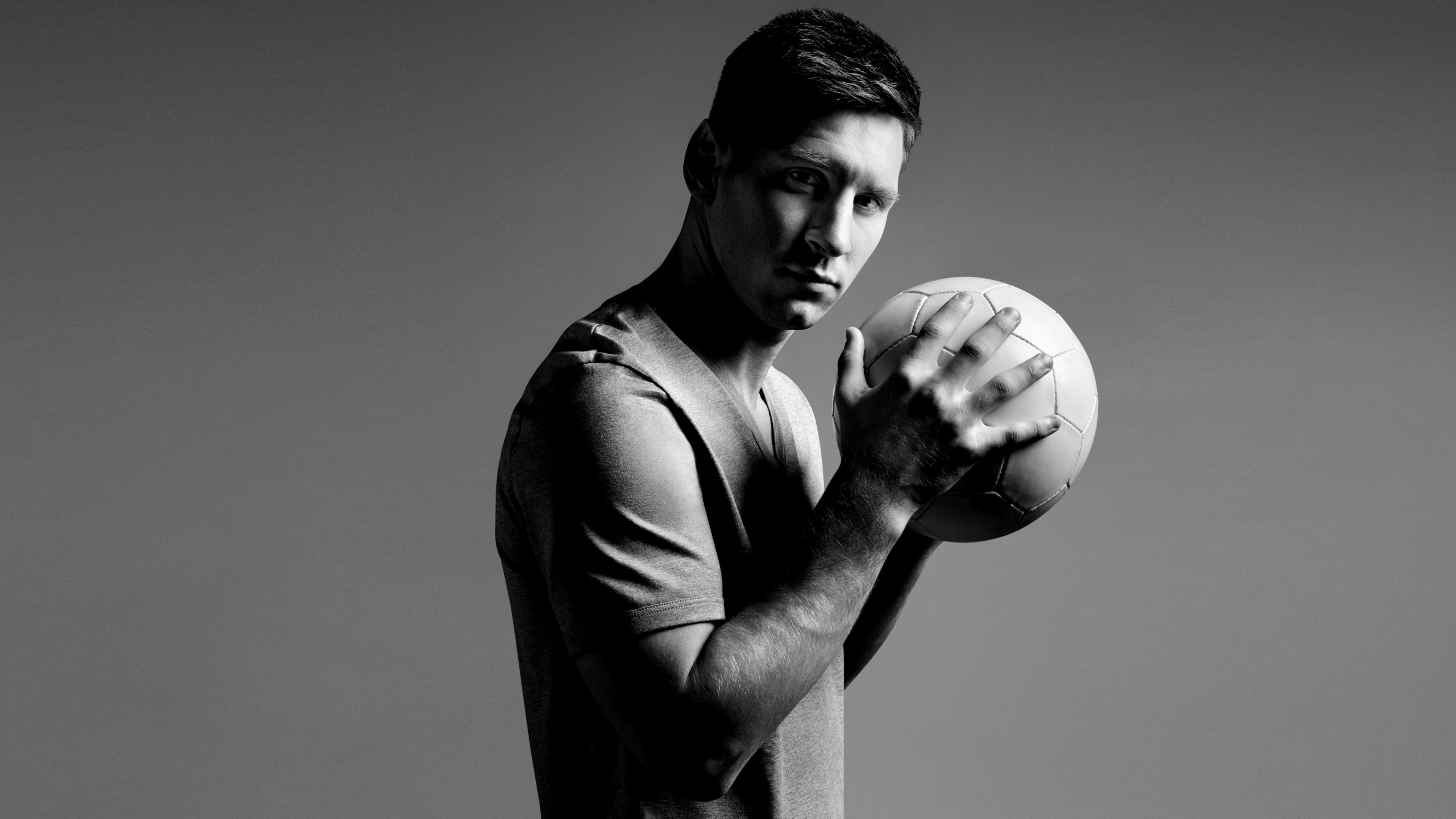 3840x2160 Lionel Messi Black And White HD Wallpaper, Desktop